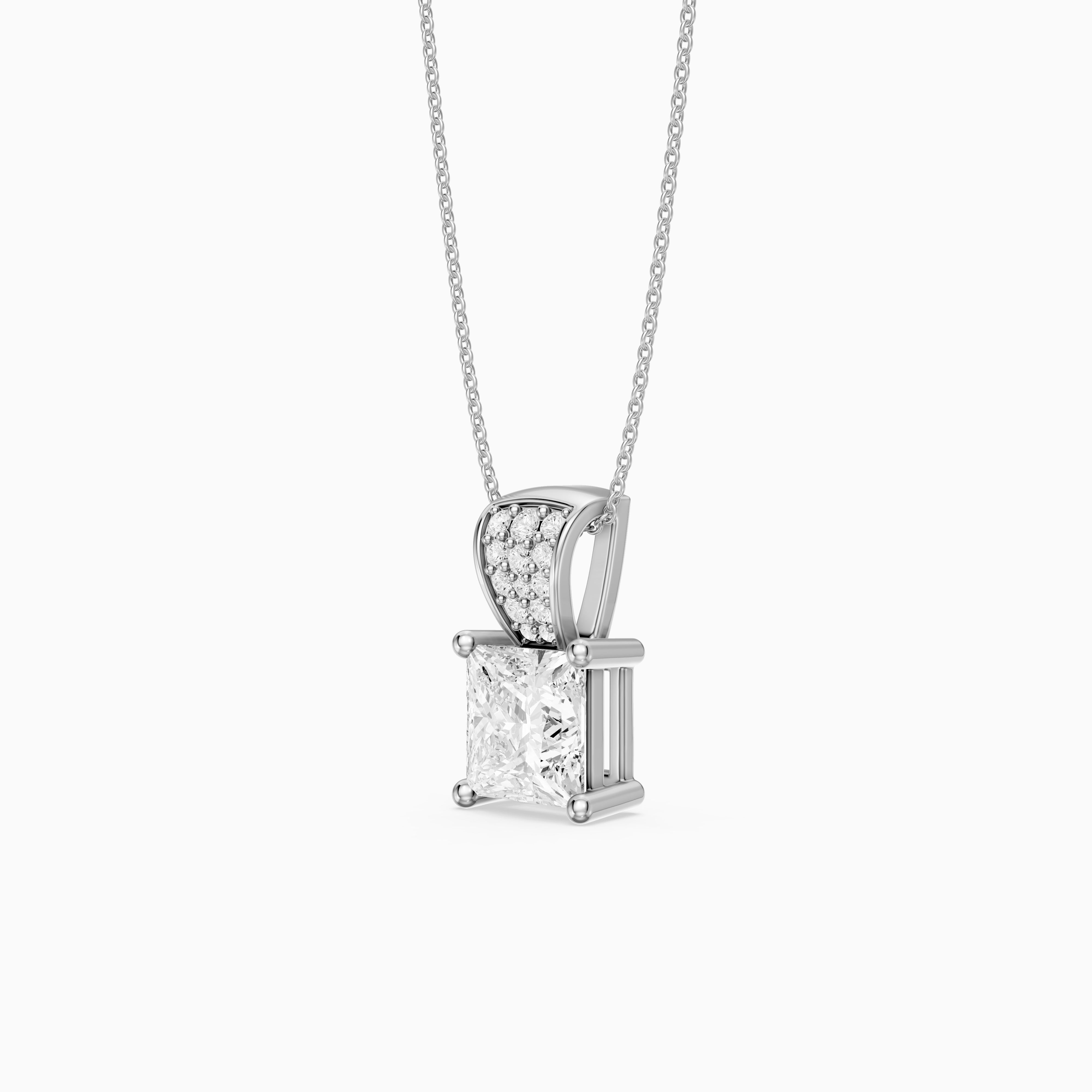 Briella Princess Cut Lab Grown Diamond Drop Pendant
