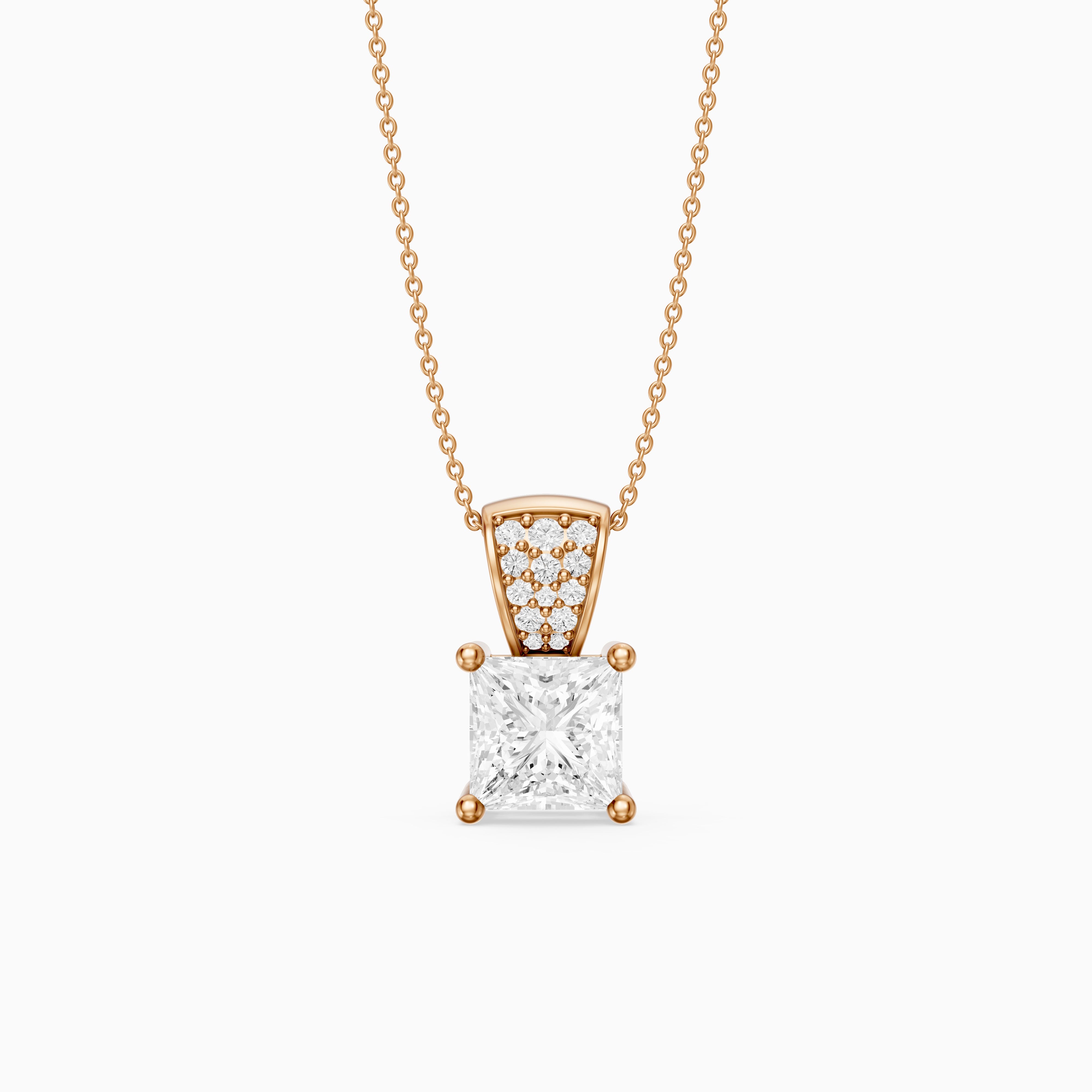 Briella Princess Cut Lab Grown Diamond Drop Pendant