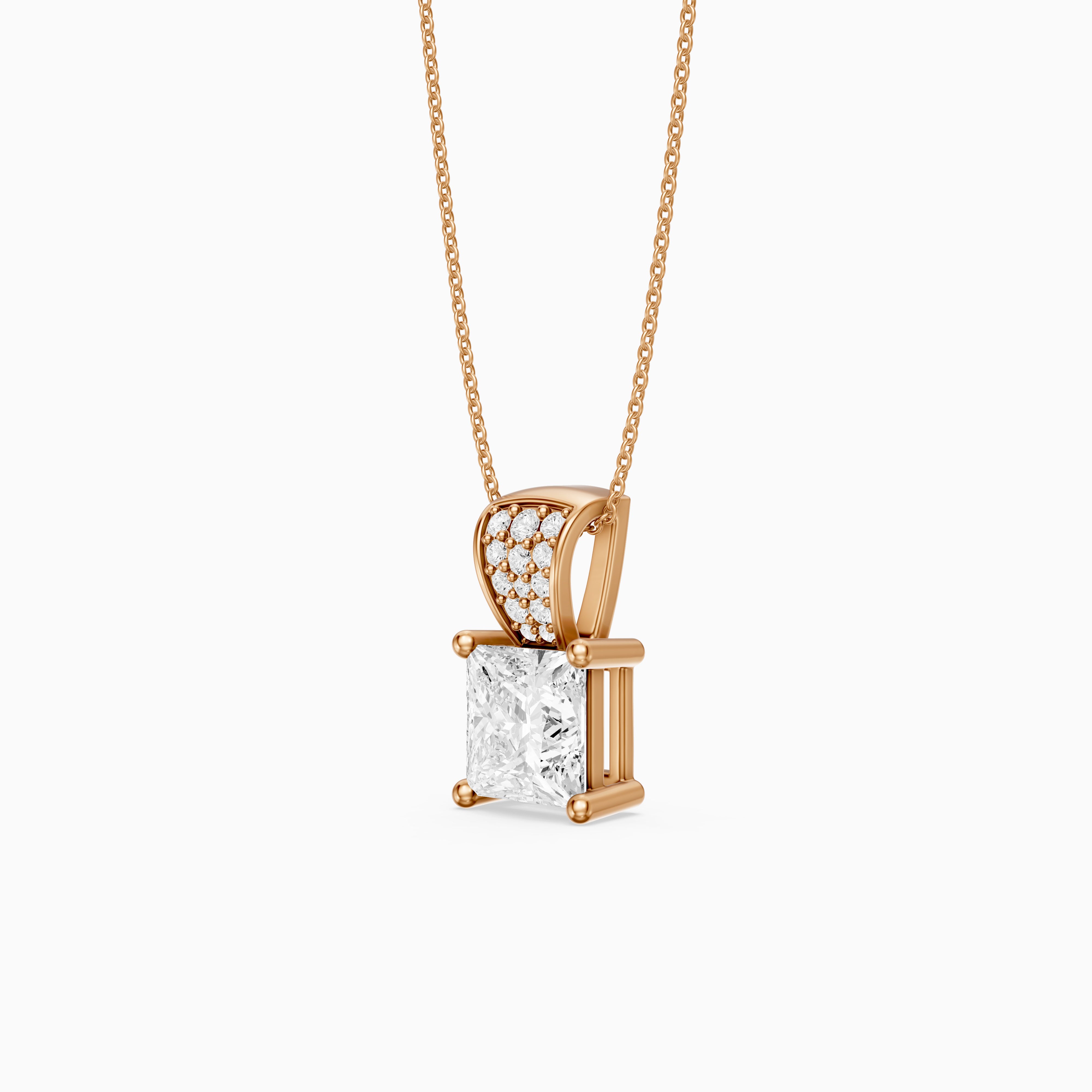 Briella Princess Cut Lab Grown Diamond Drop Pendant