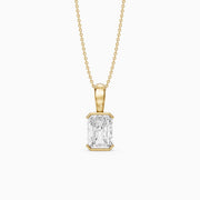 Helena Half Bezel Radiant Cut Lab Diamond Pendant