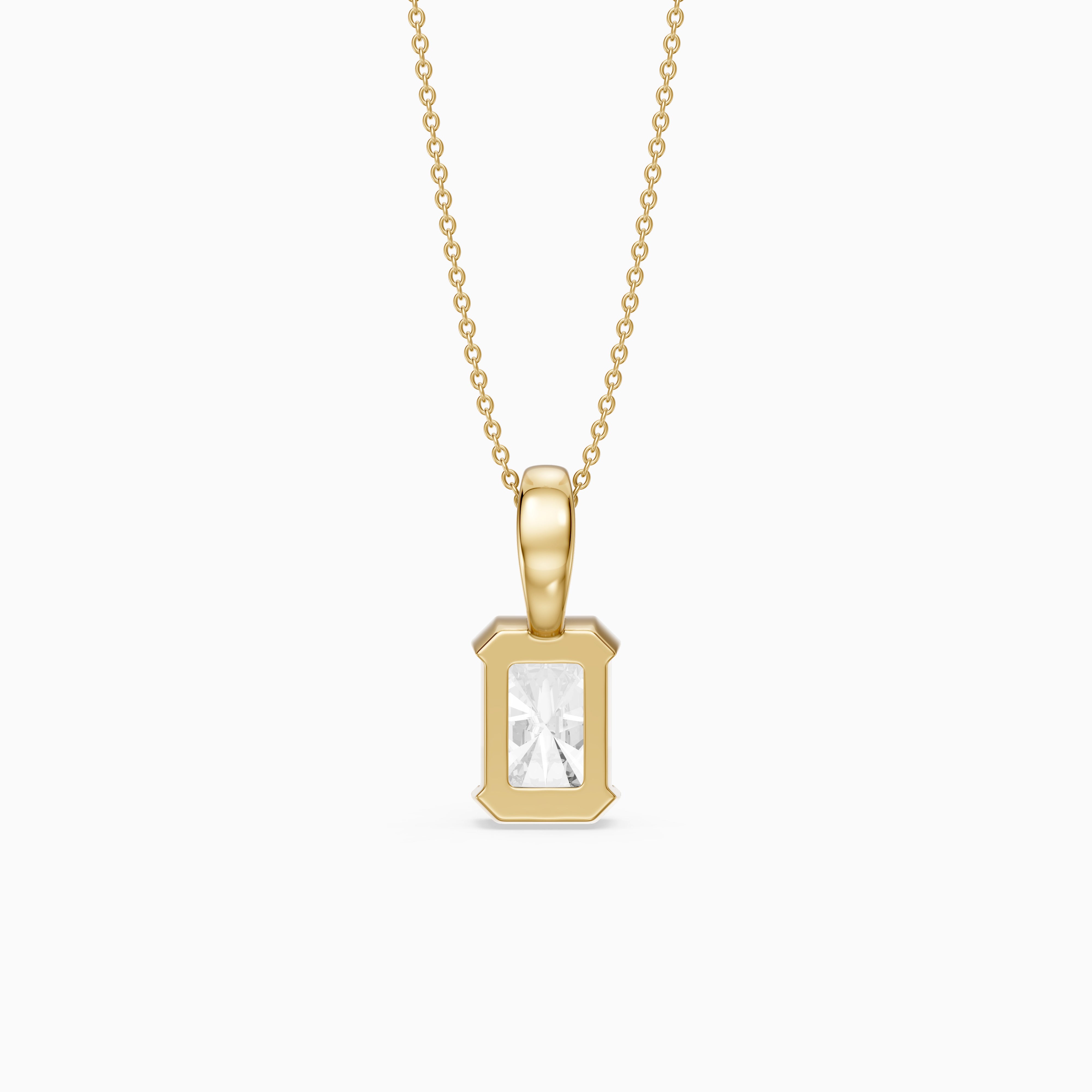 Helena Half Bezel Radiant Cut Lab Diamond Pendant