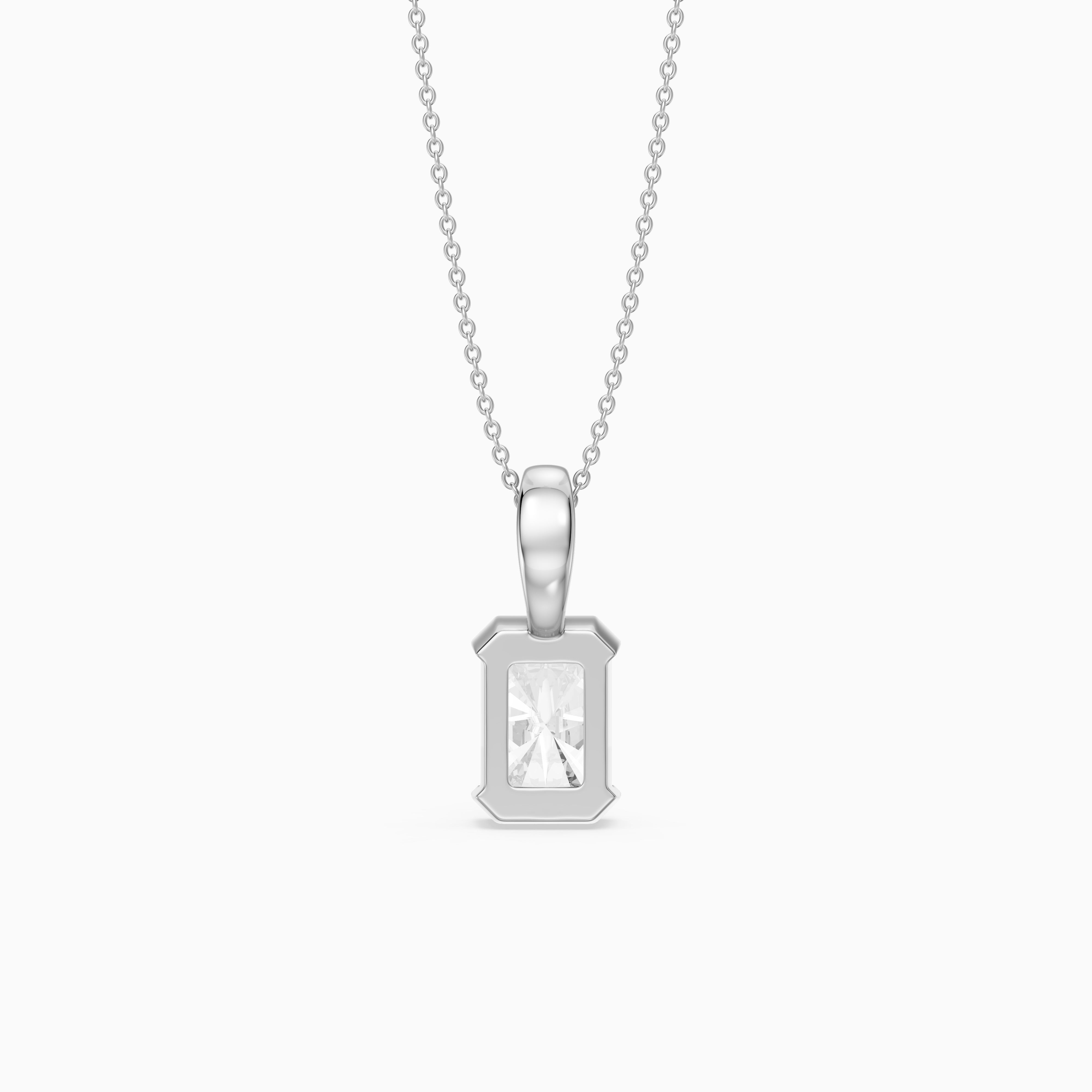 Helena Half Bezel Radiant Cut Lab Diamond Pendant