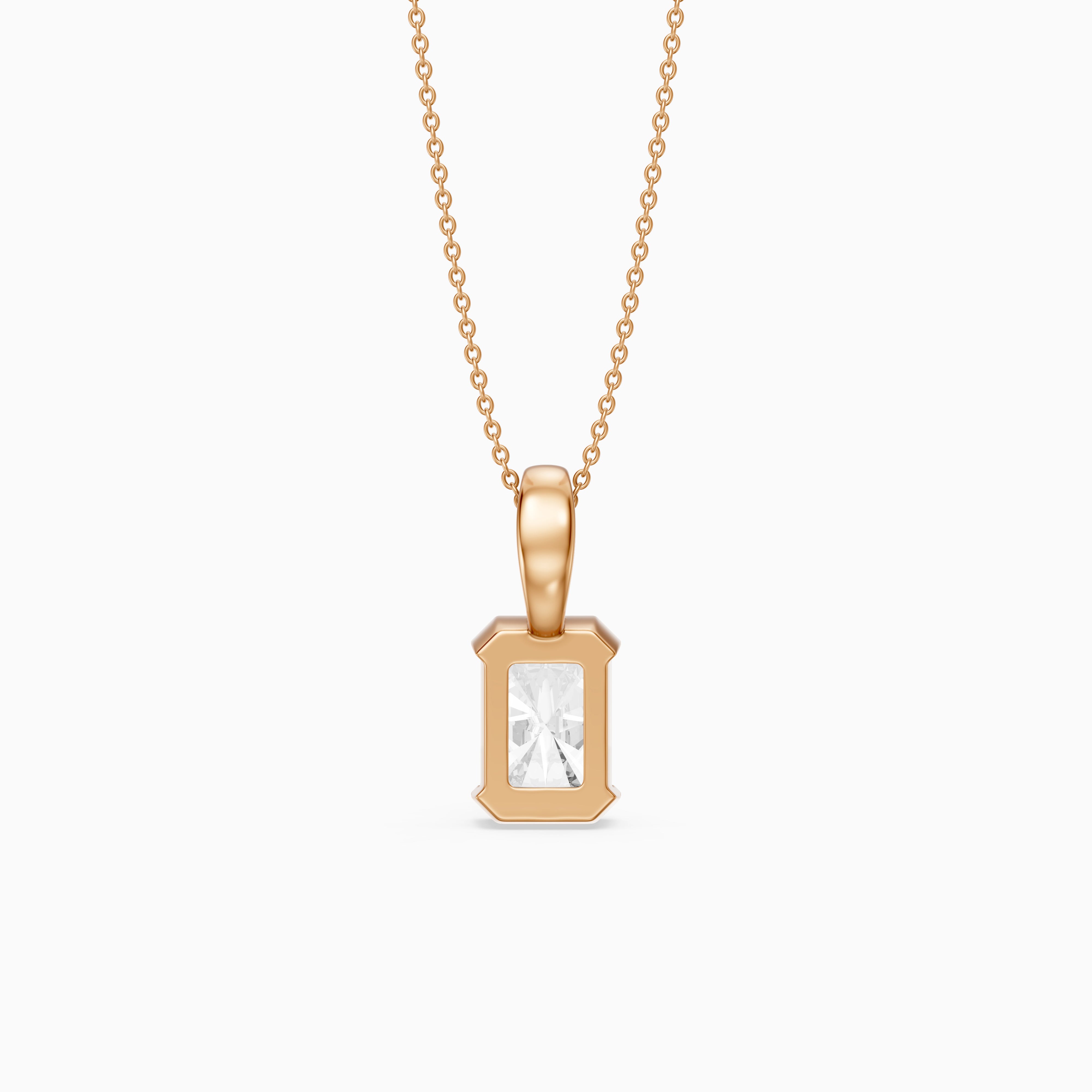 Helena Half Bezel Radiant Cut Lab Diamond Pendant