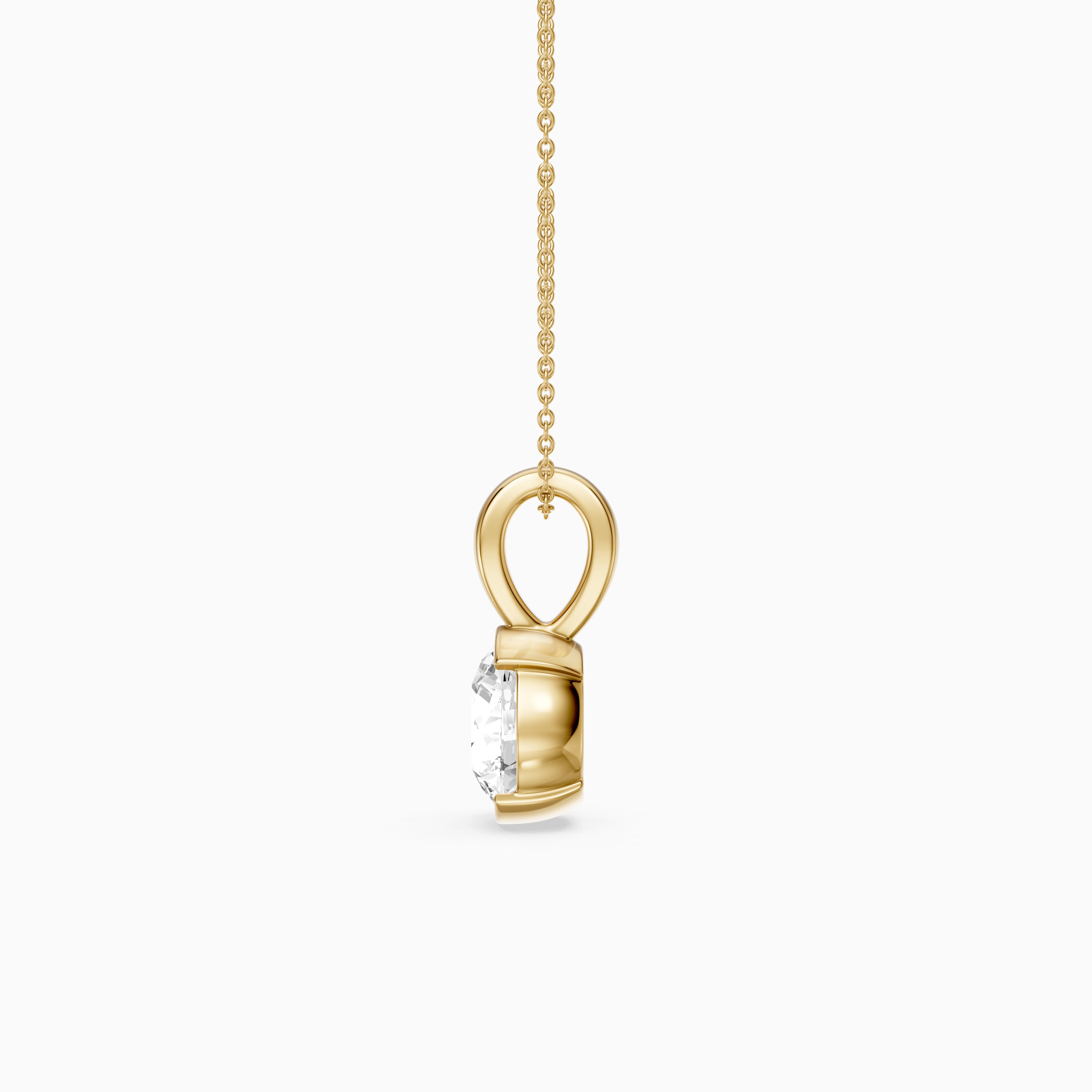 Kayla Round Lab Grown Diamond Half Bezel Pendant