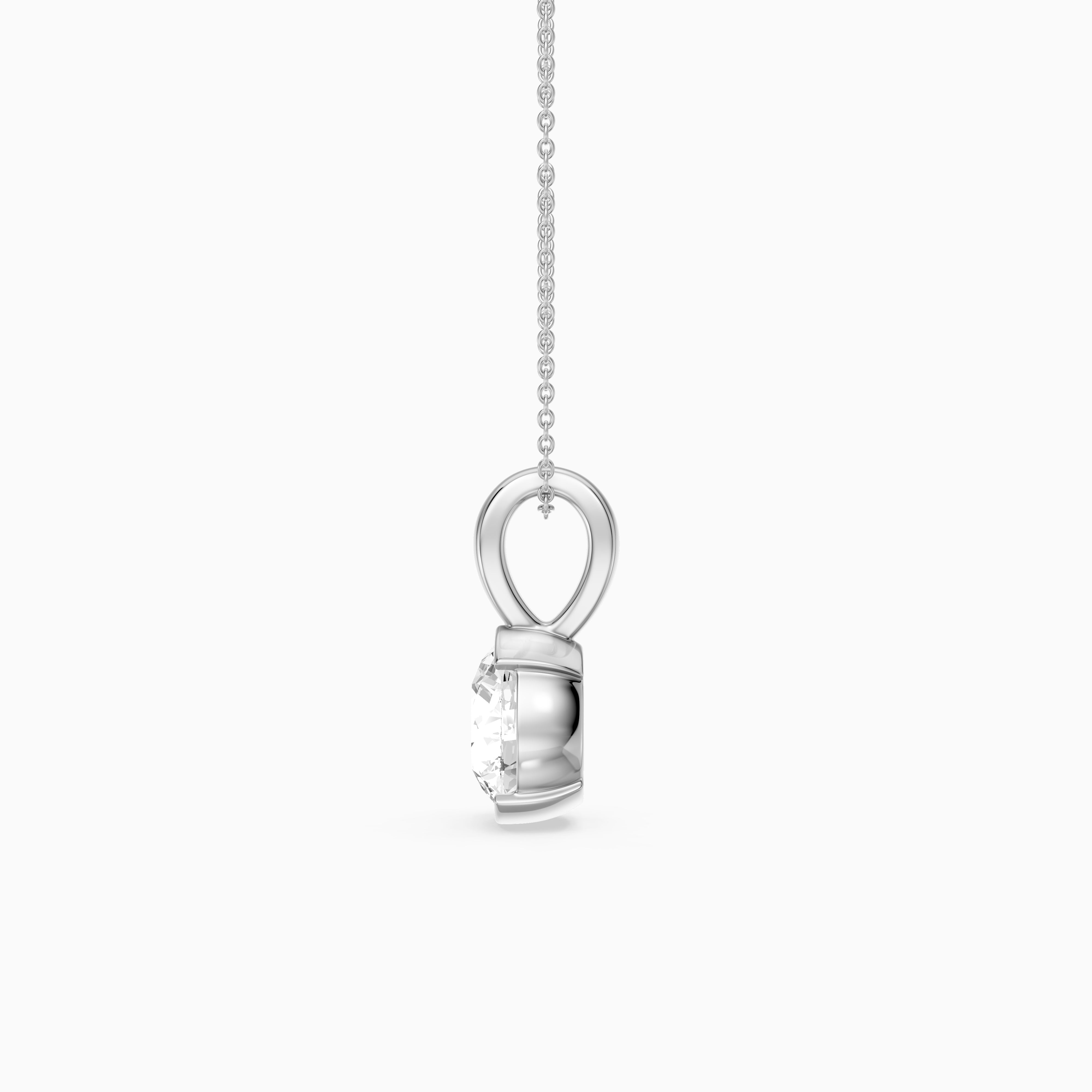Kayla Round Lab Grown Diamond Half Bezel Pendant