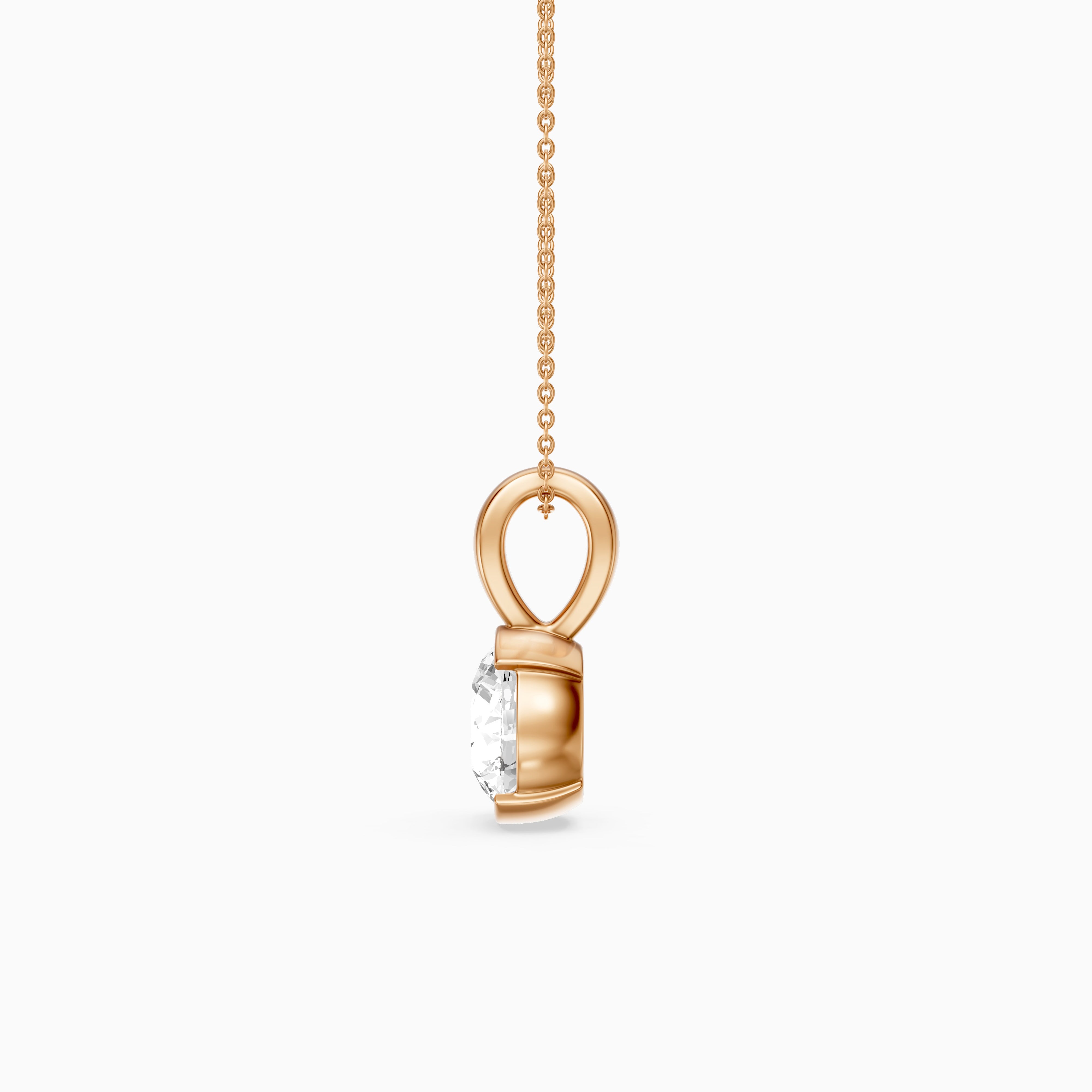 Kayla Round Lab Grown Diamond Half Bezel Pendant