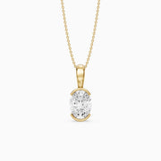 Matilda Oval Shape Half Bezel Lab Grown Diamond Pendant