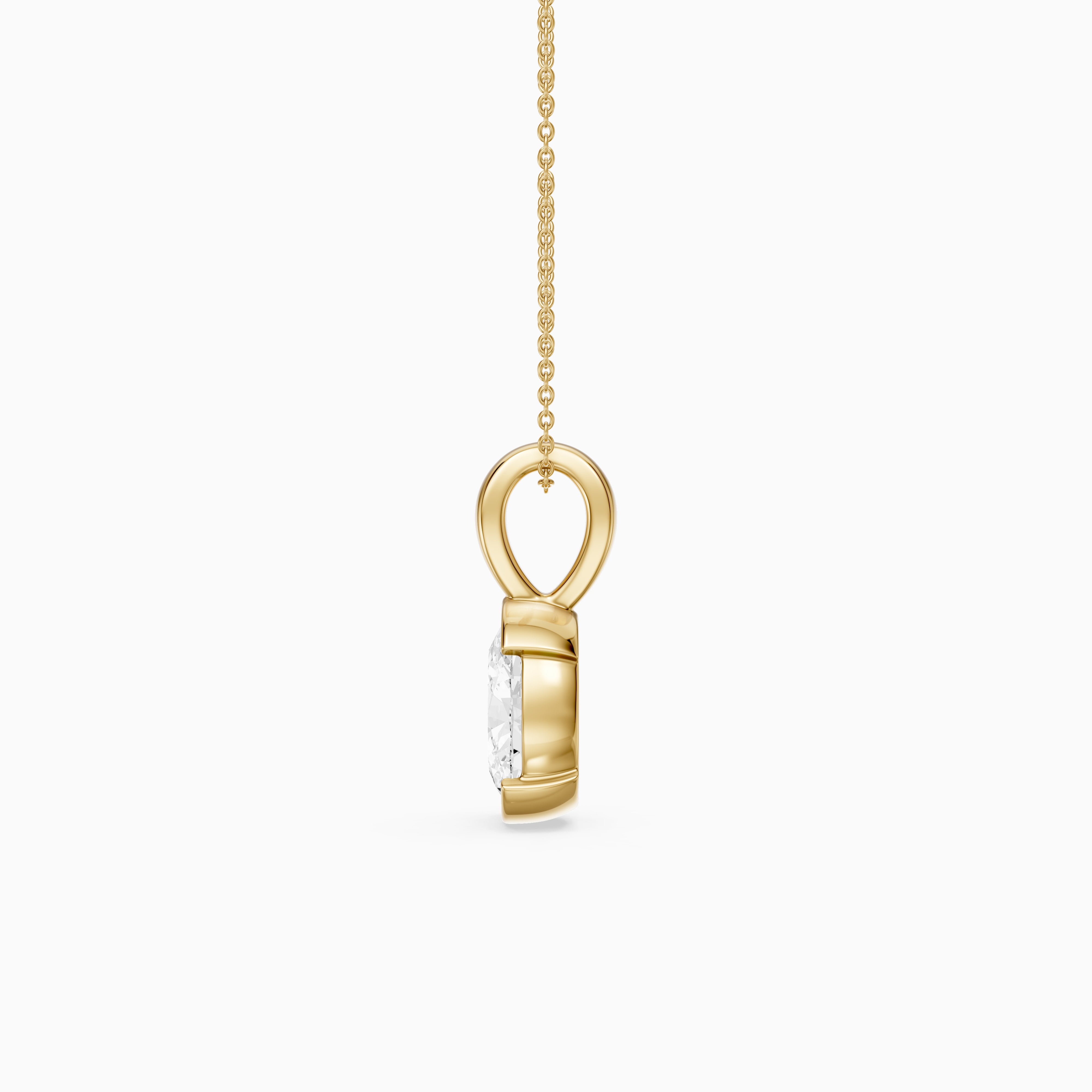 Matilda Oval Shape Half Bezel Lab Grown Diamond Pendant