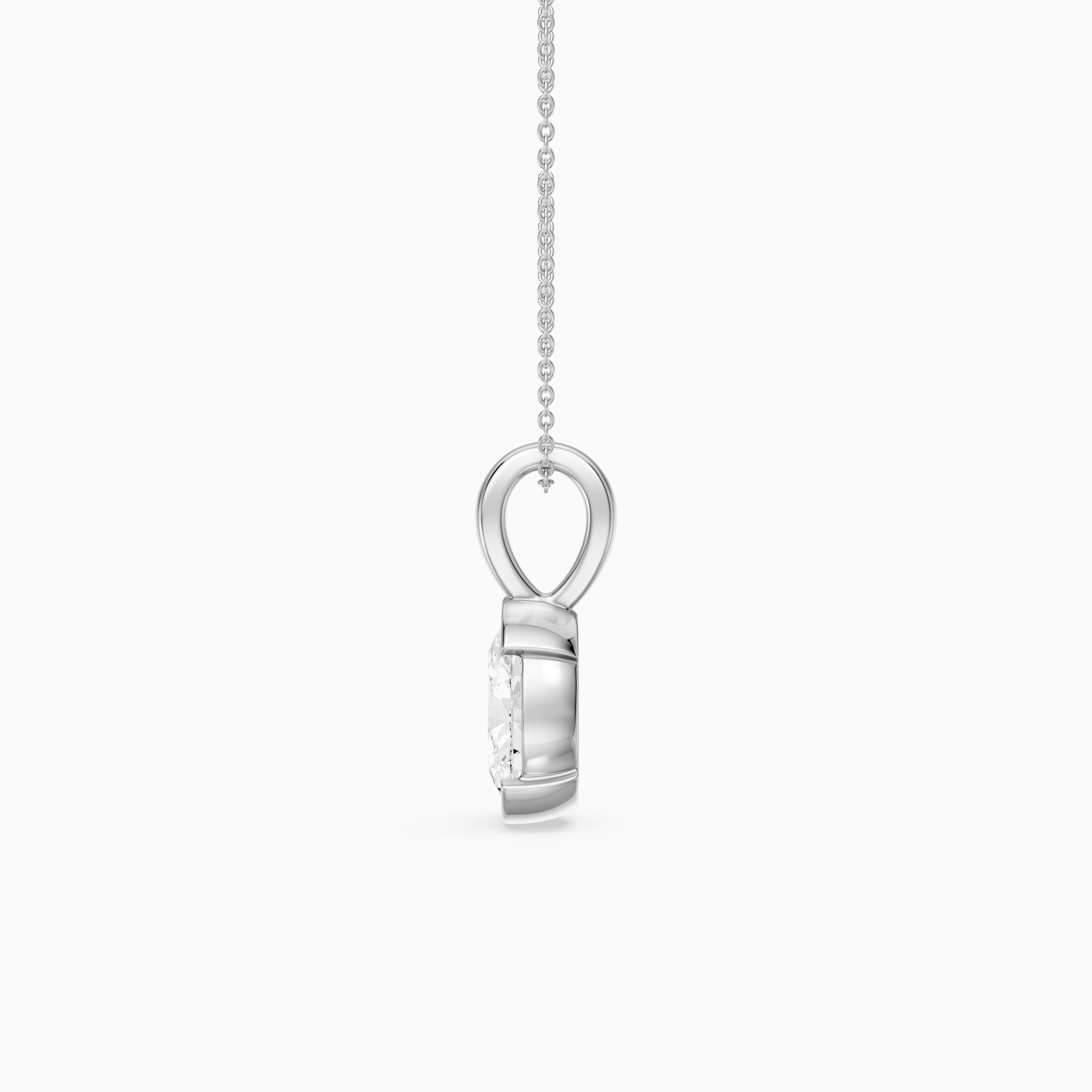 Matilda Oval Shape Half Bezel Lab Grown Diamond Pendant