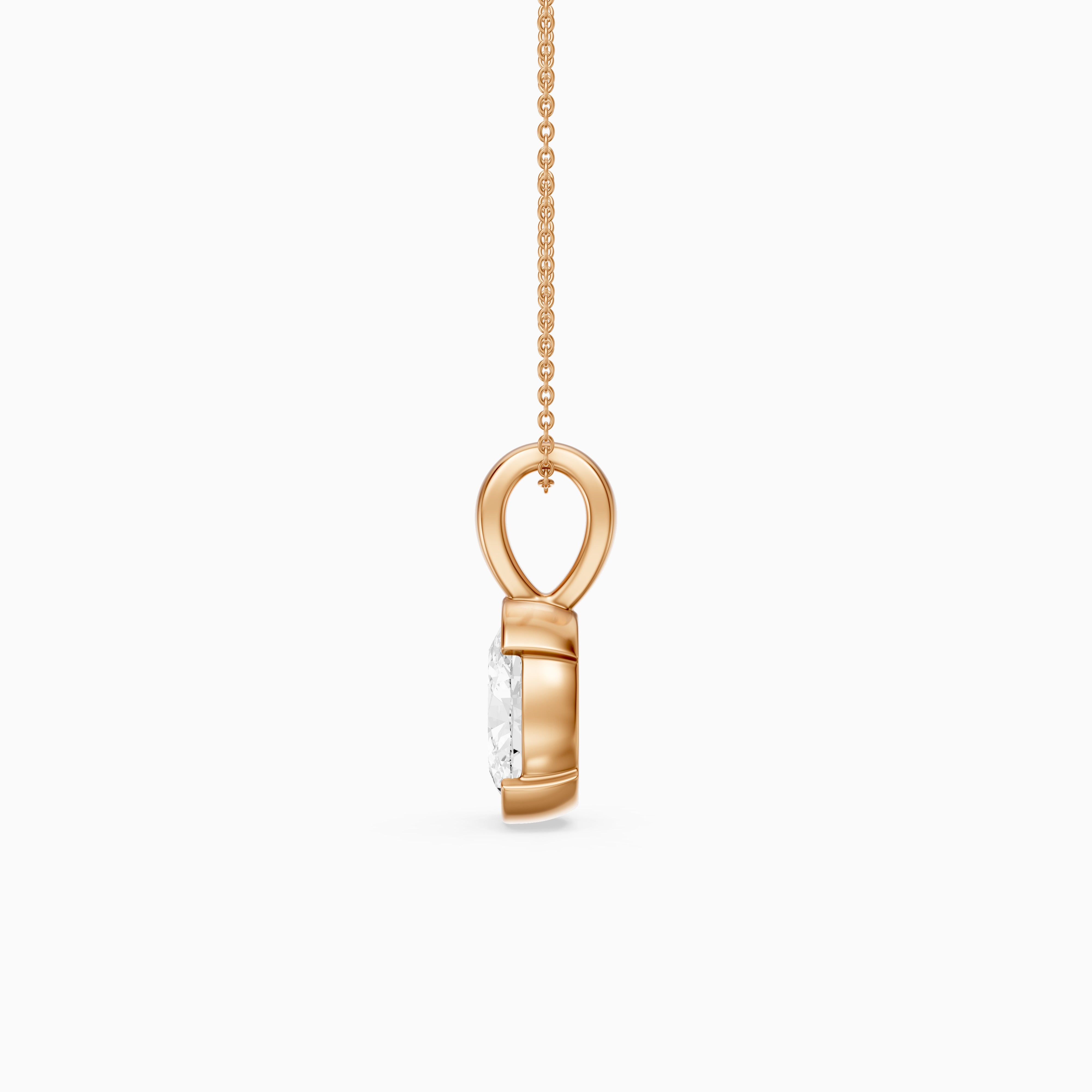 Matilda Oval Shape Half Bezel Lab Grown Diamond Pendant