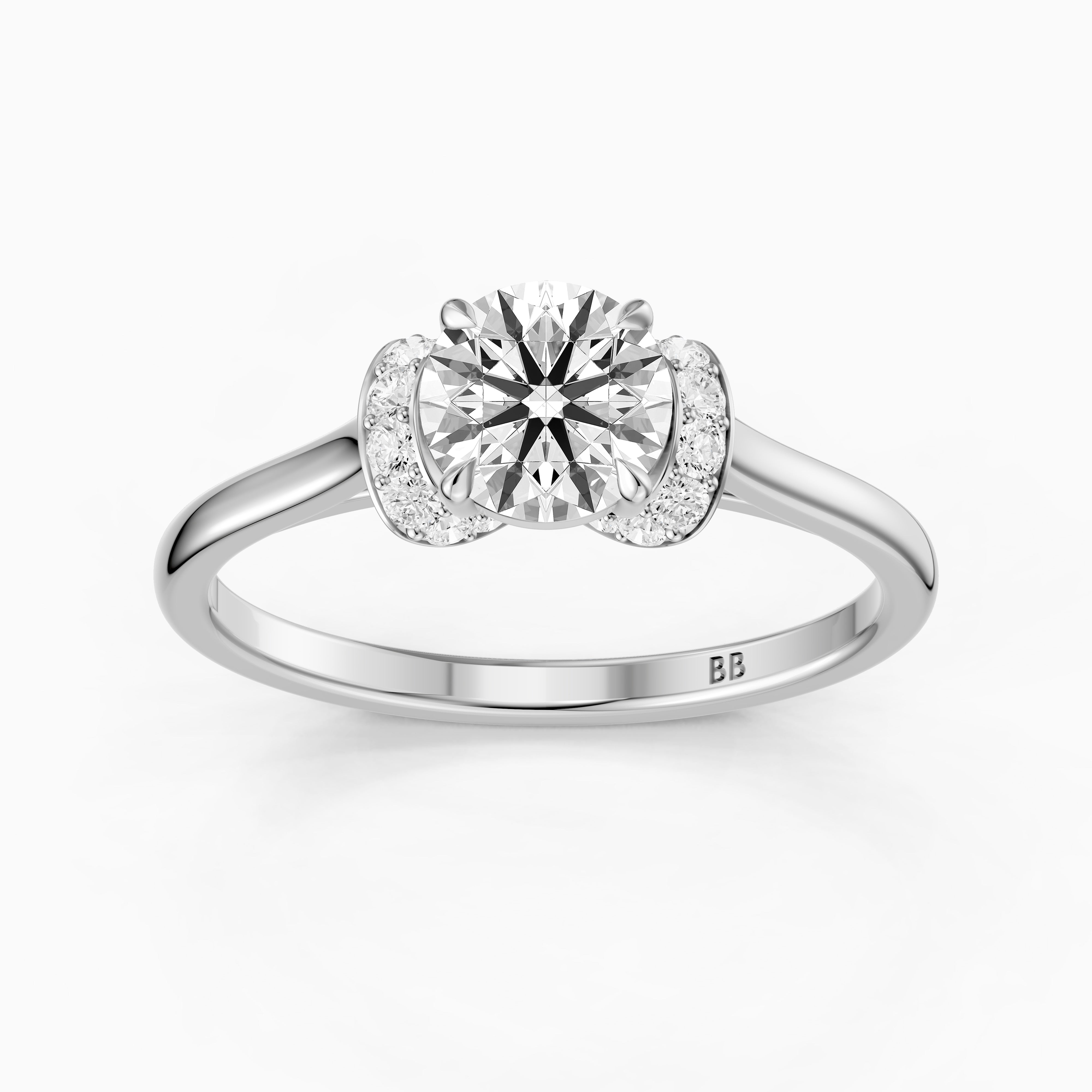 Dalila Round Cut Unique Pave Moissanite Diamond Ring