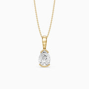 Adriana Pear Shape Lab Grown Diamond Half Bezel Pendant