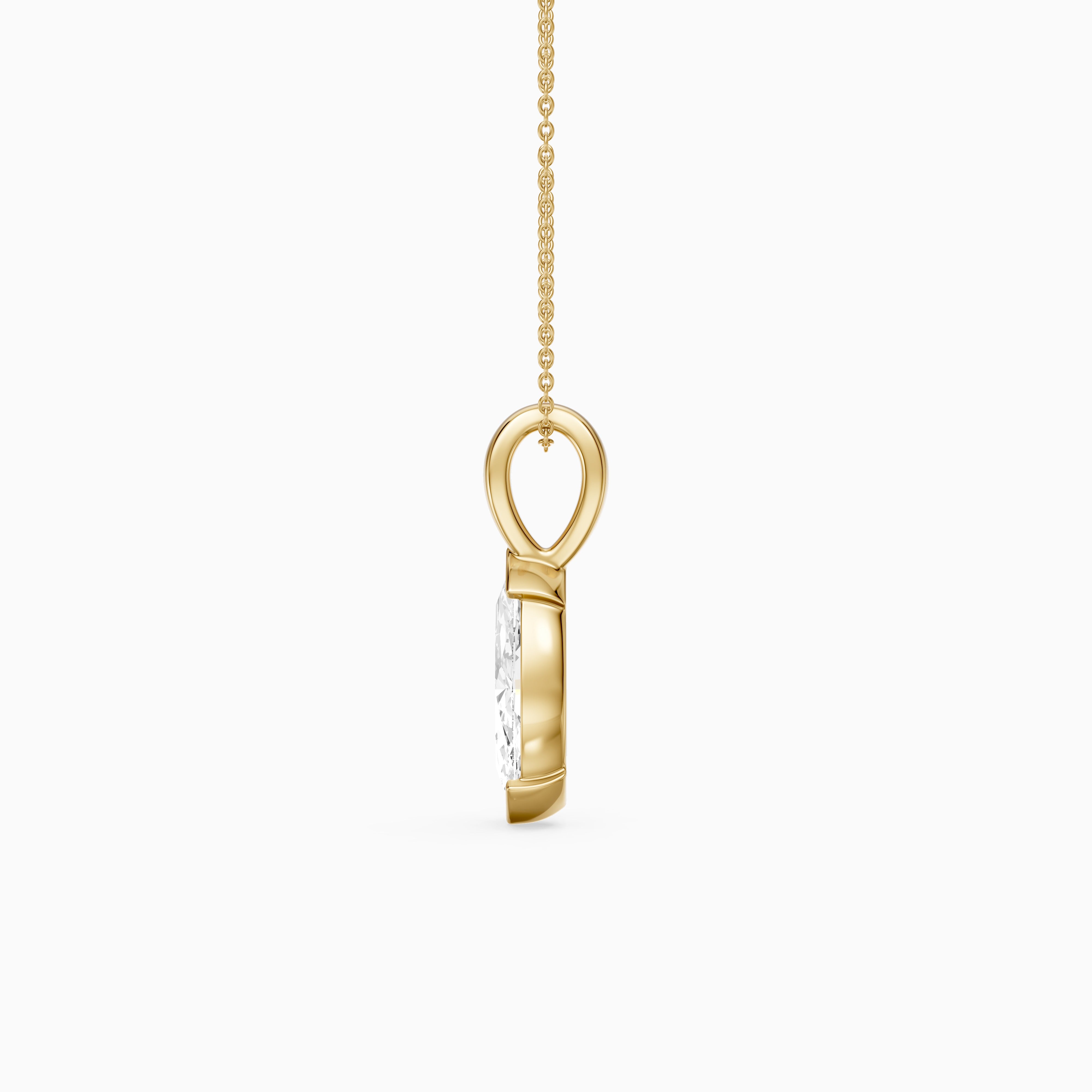 Ariyah Marquise Half Bezel Lab Grown Diamond Solitaire Pendant