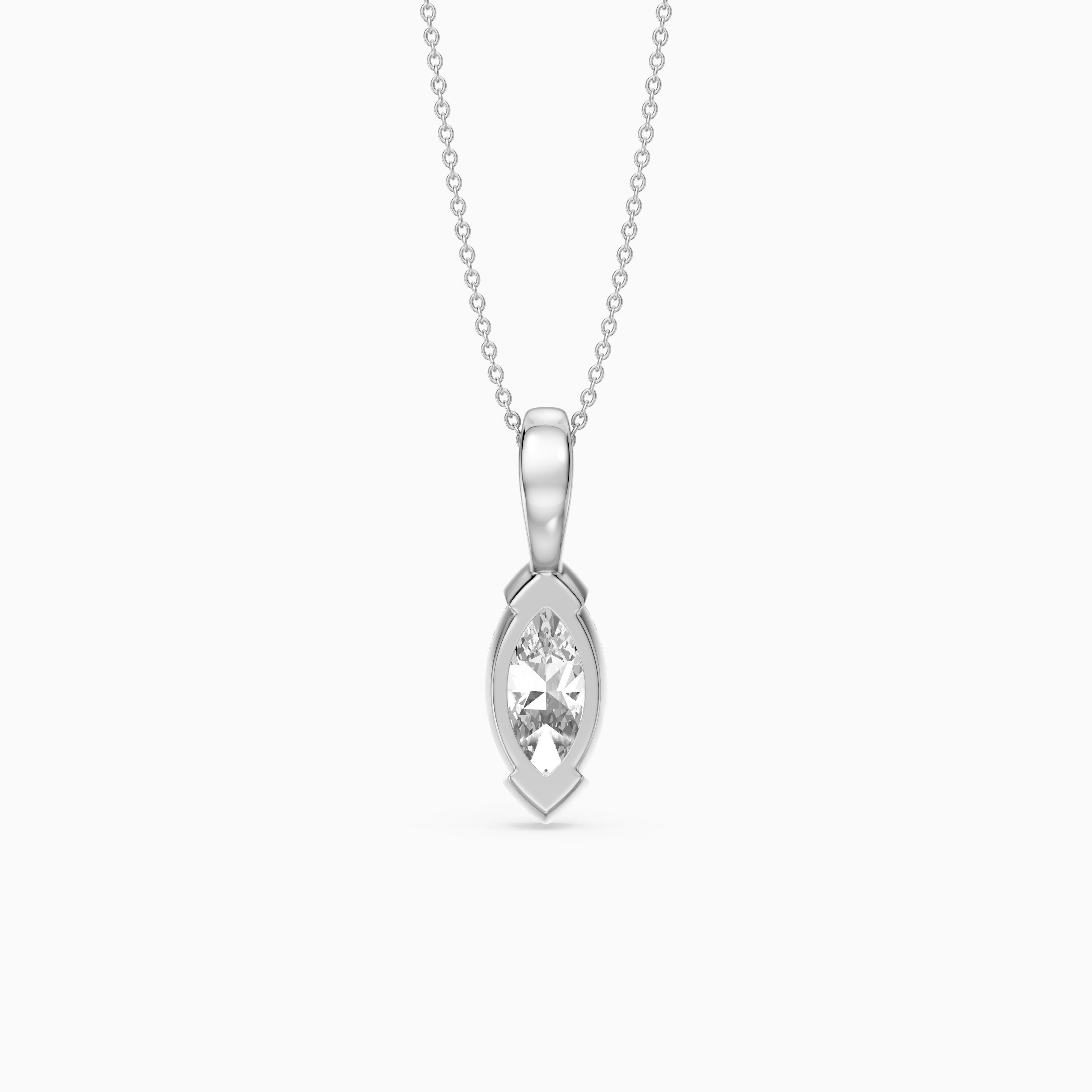 Ariyah Marquise Half Bezel Lab Grown Diamond Solitaire Pendant