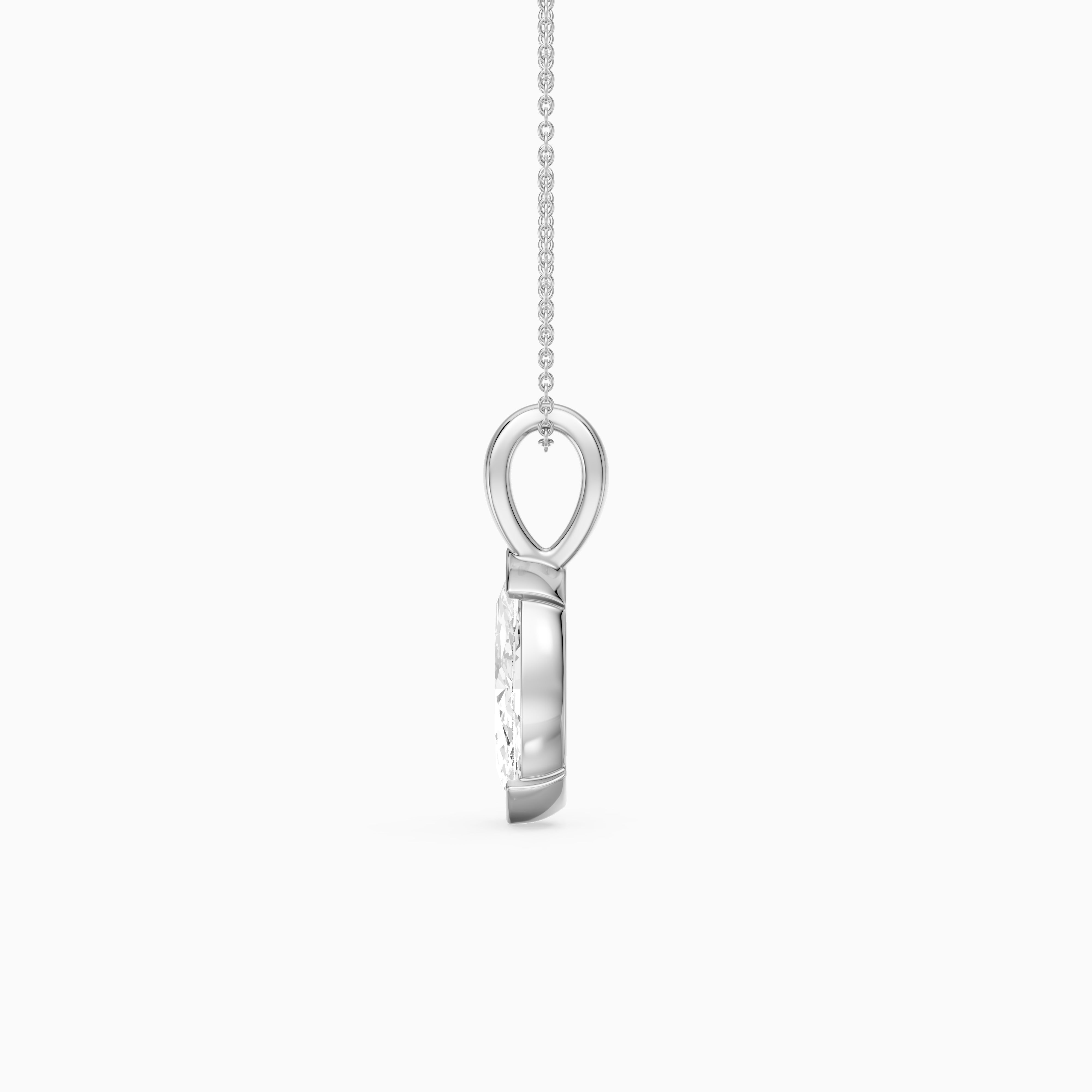 Ariyah Marquise Half Bezel Lab Grown Diamond Solitaire Pendant