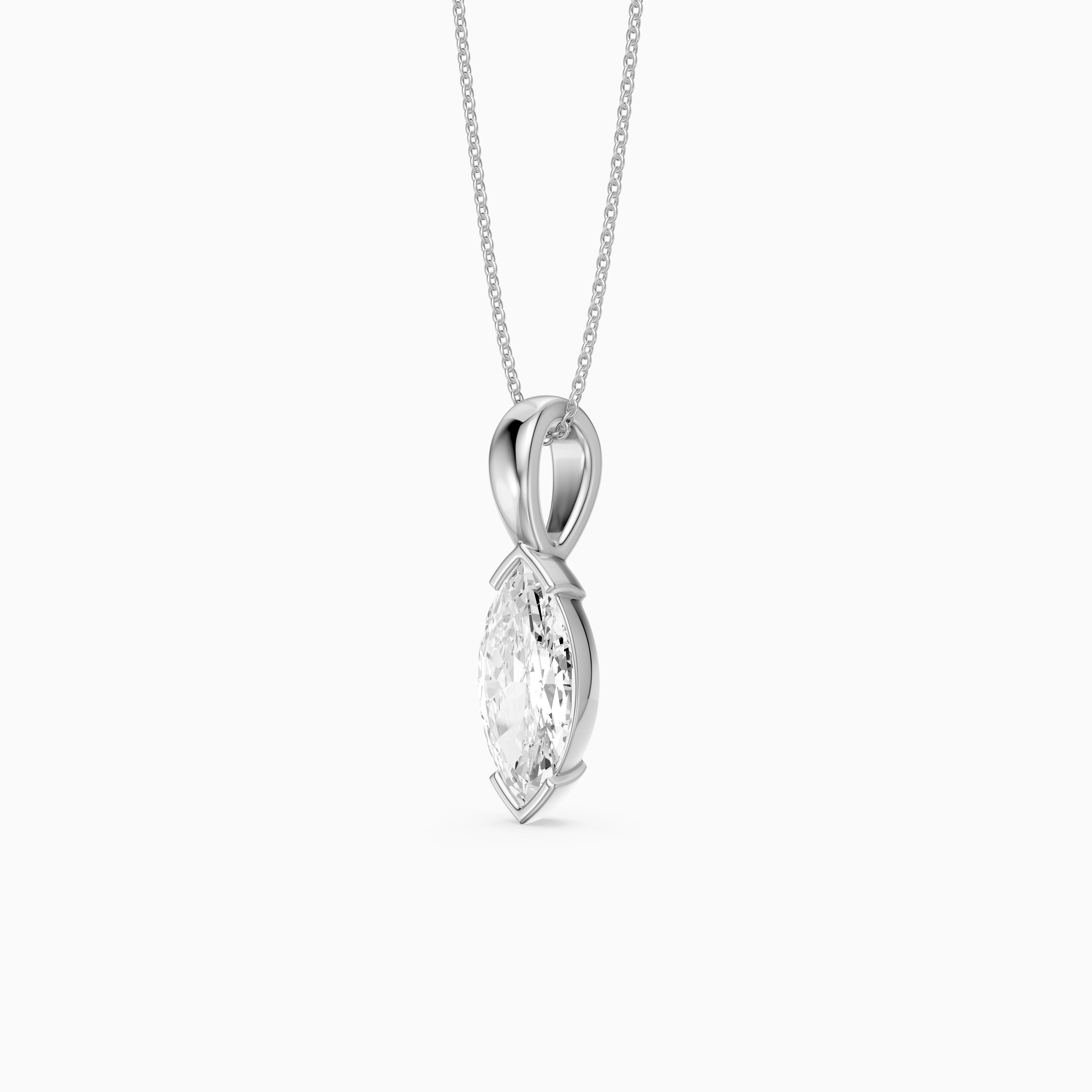 Ariyah Marquise Half Bezel Lab Grown Diamond Solitaire Pendant