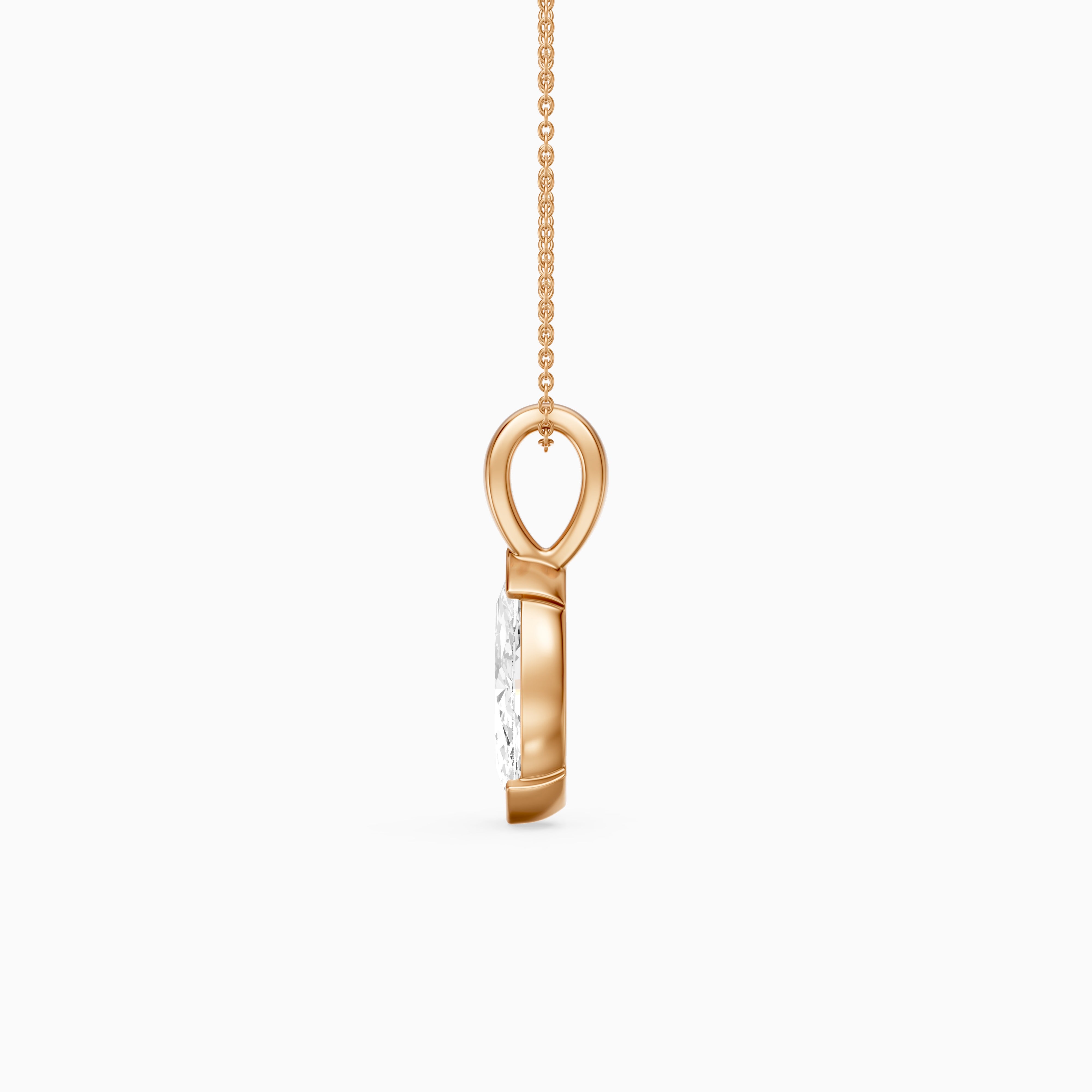 Ariyah Marquise Half Bezel Lab Grown Diamond Solitaire Pendant