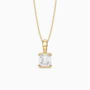 Alaya Asscher Lab Grown Diamond Half Bezel Pendant