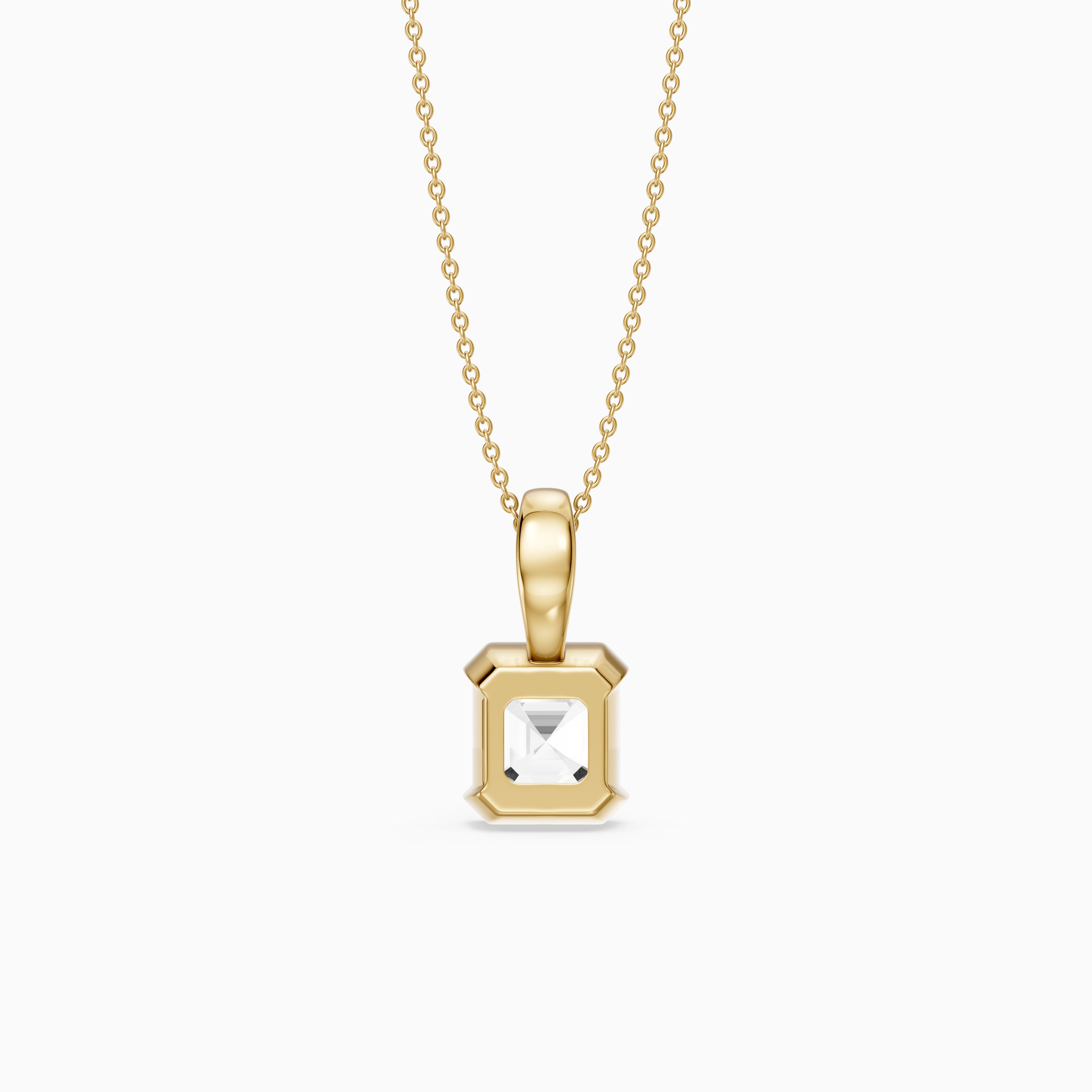 Alaya Asscher Lab Grown Diamond Half Bezel Pendant