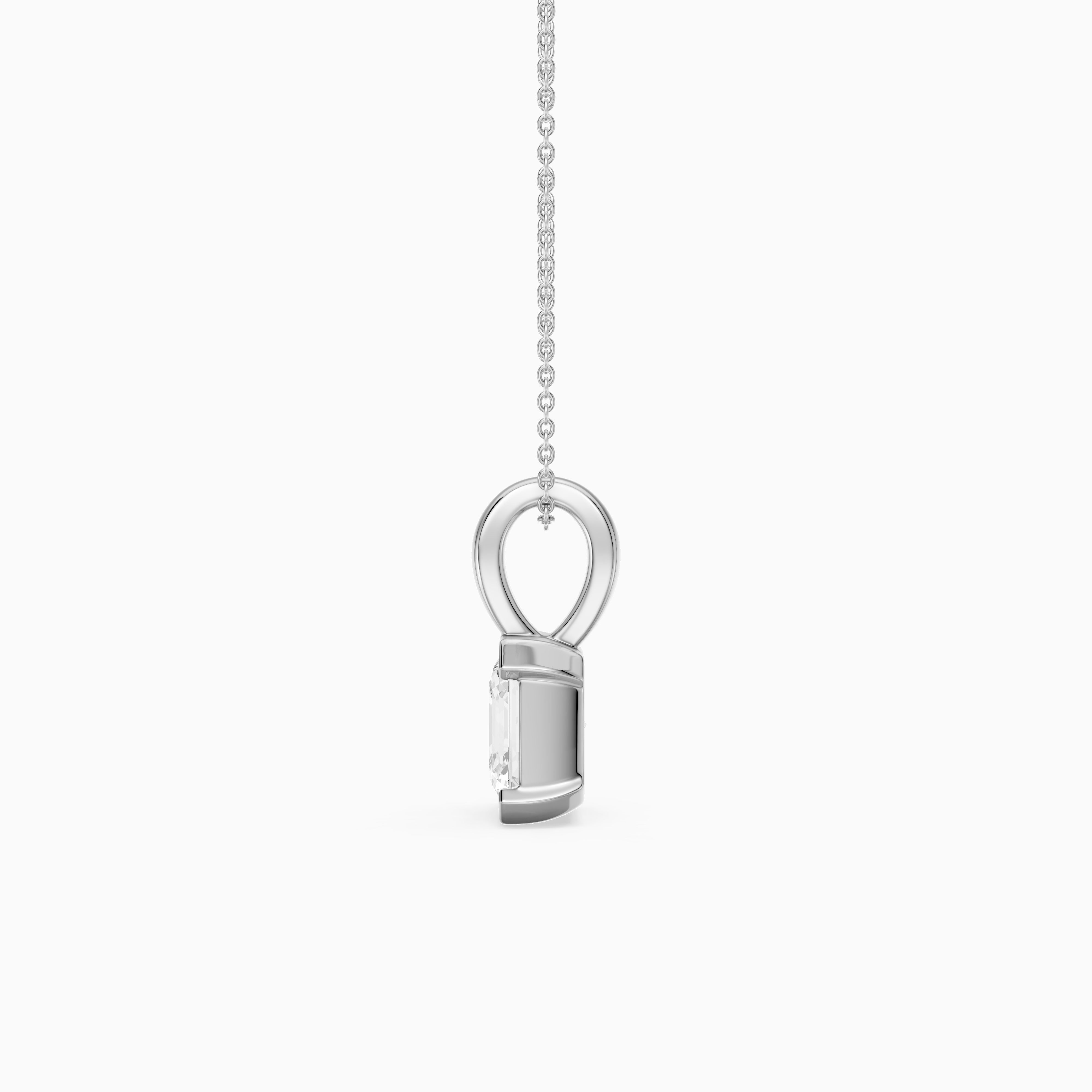 Alaya Asscher Lab Grown Diamond Half Bezel Pendant