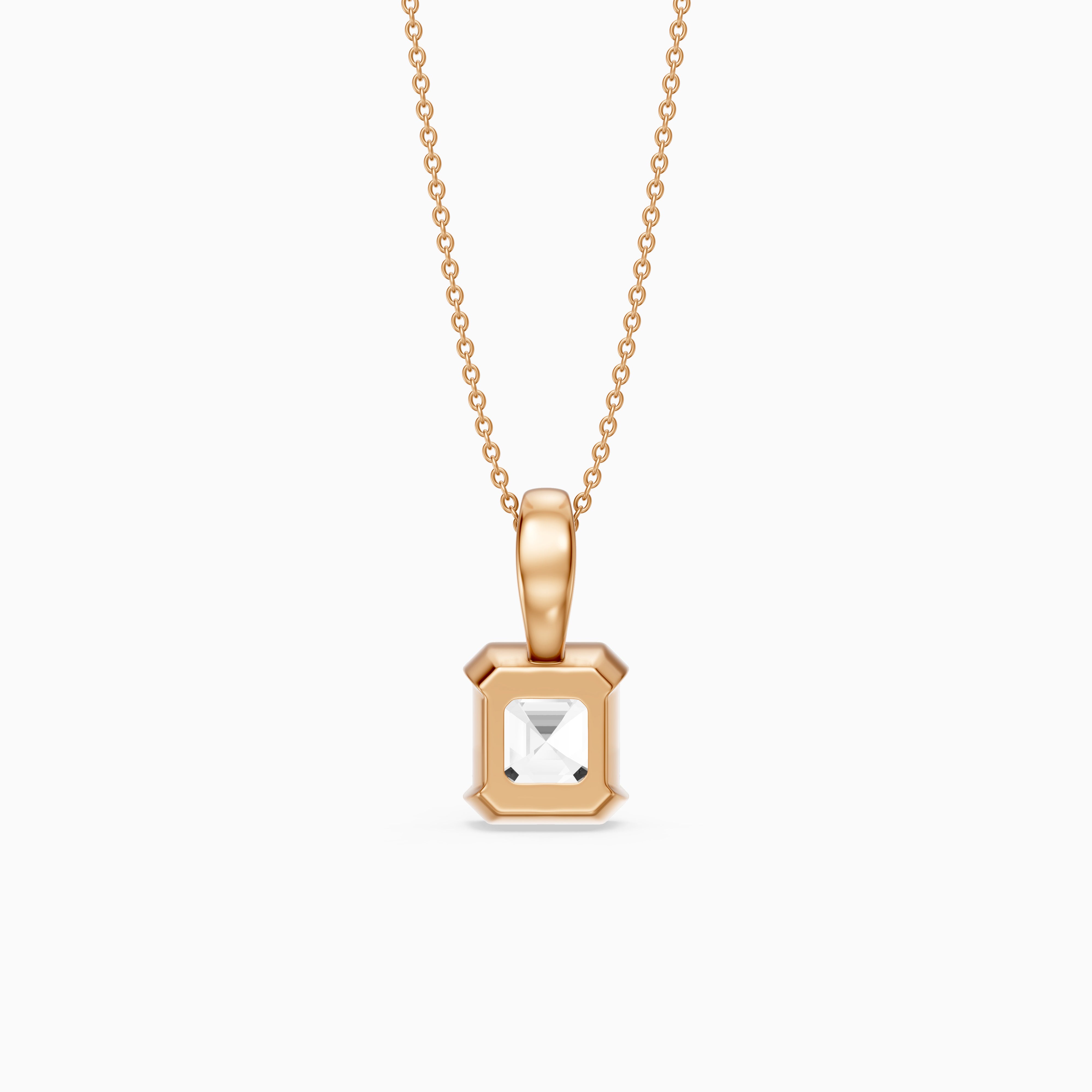 Alaya Asscher Lab Grown Diamond Half Bezel Pendant