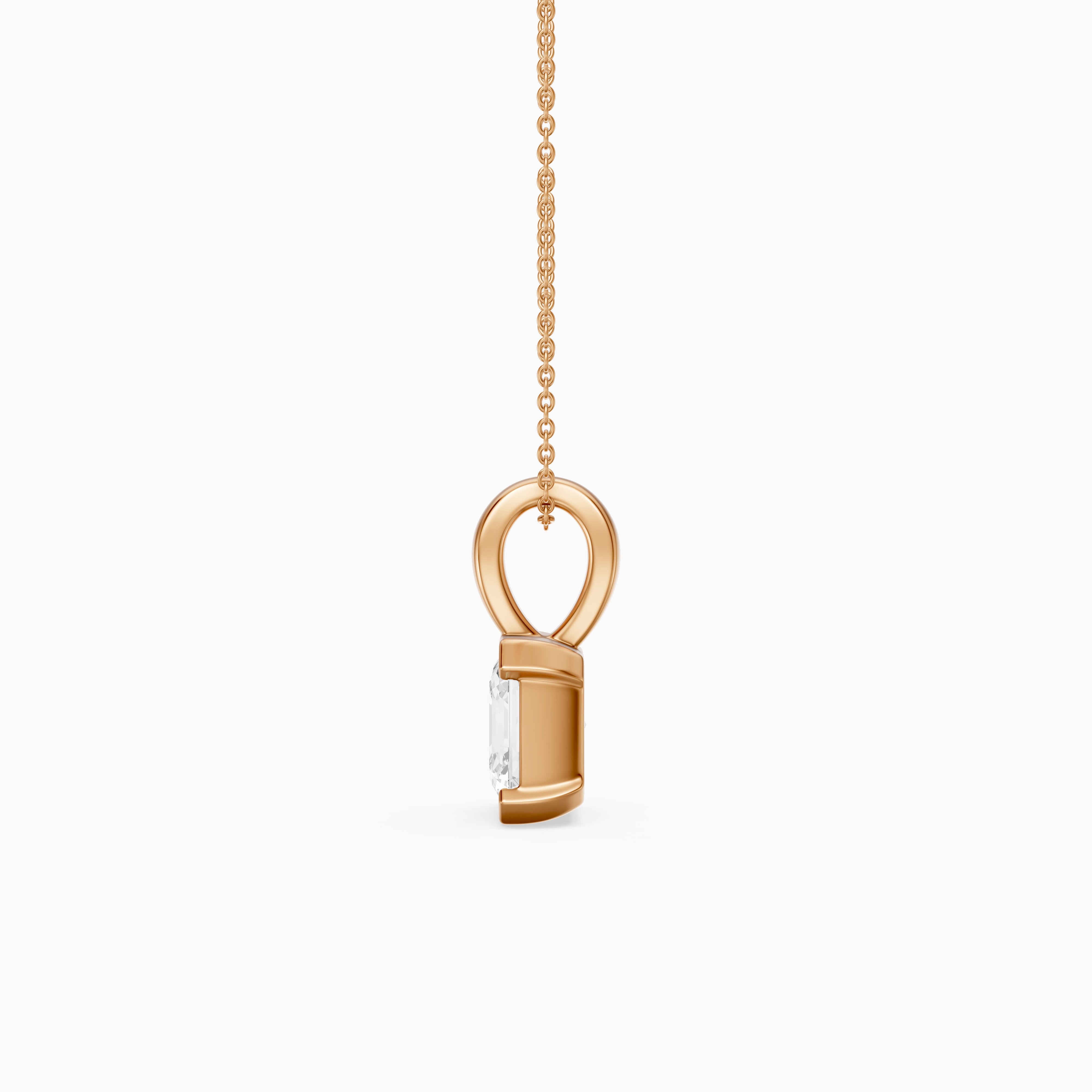 Alaya Asscher Lab Grown Diamond Half Bezel Pendant