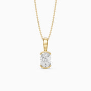 Raya Elongated Cushion Half Bezel Lab Grown Diamond Pendant