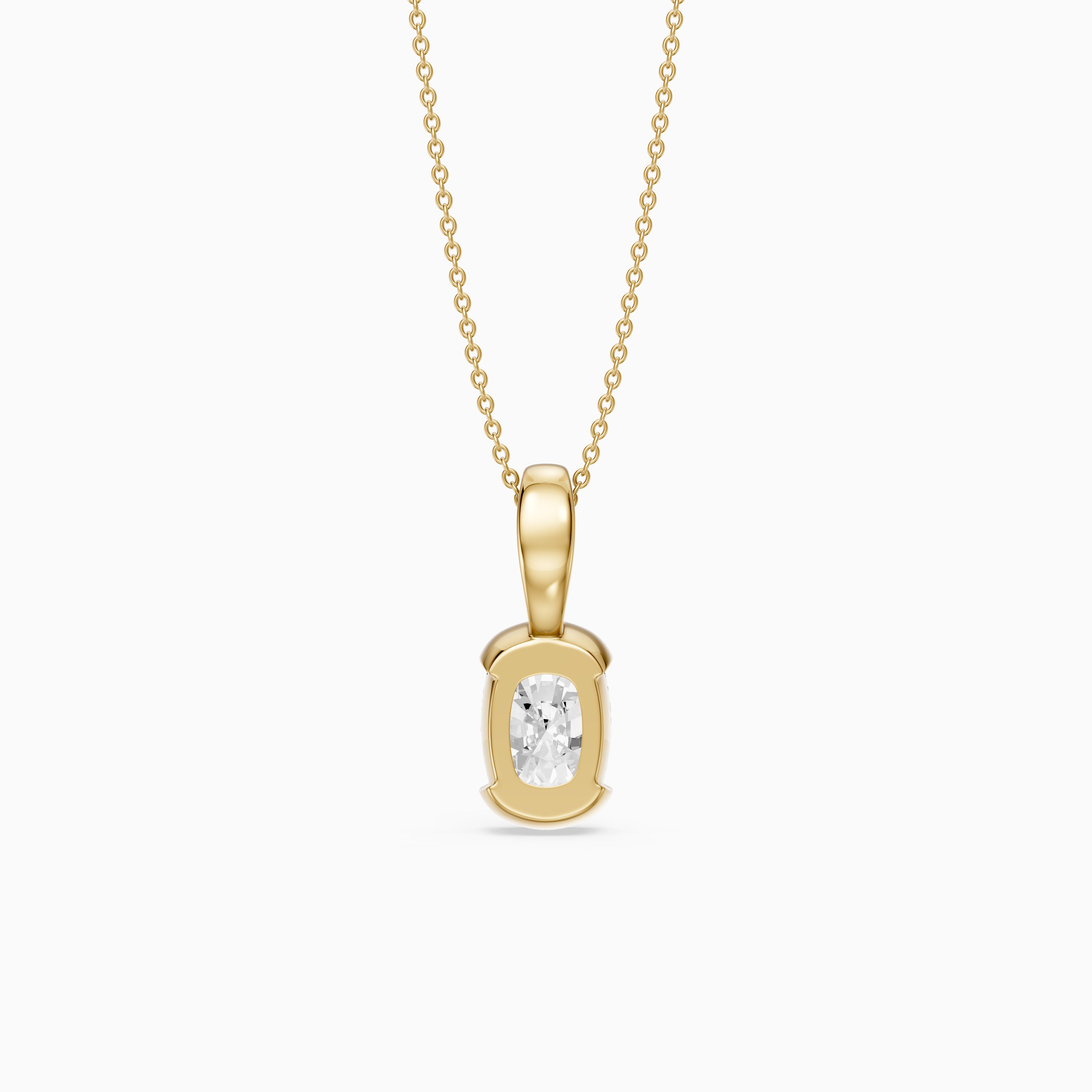 Raya Elongated Cushion Half Bezel Lab Grown Diamond Pendant