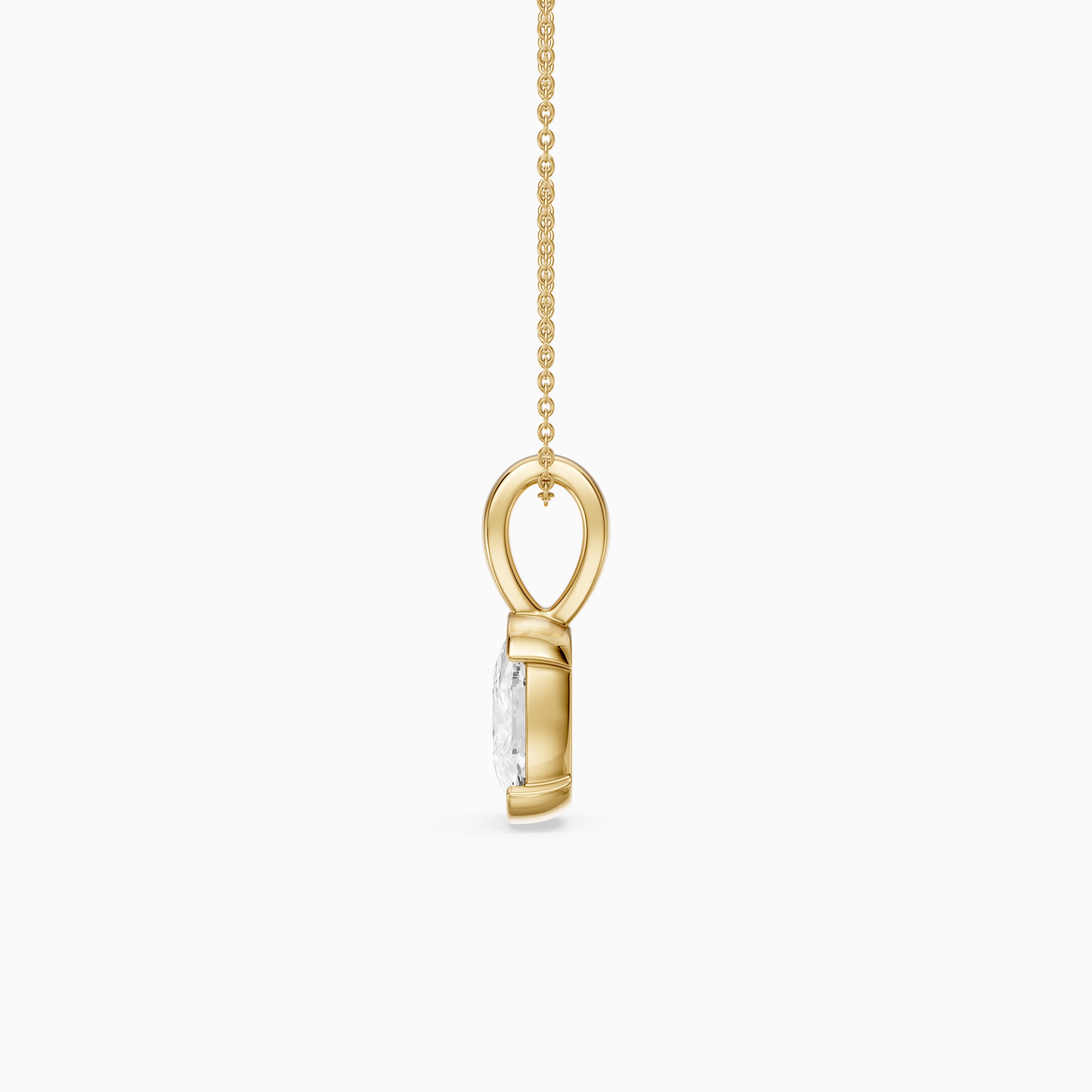 Raya Elongated Cushion Half Bezel Lab Grown Diamond Pendant