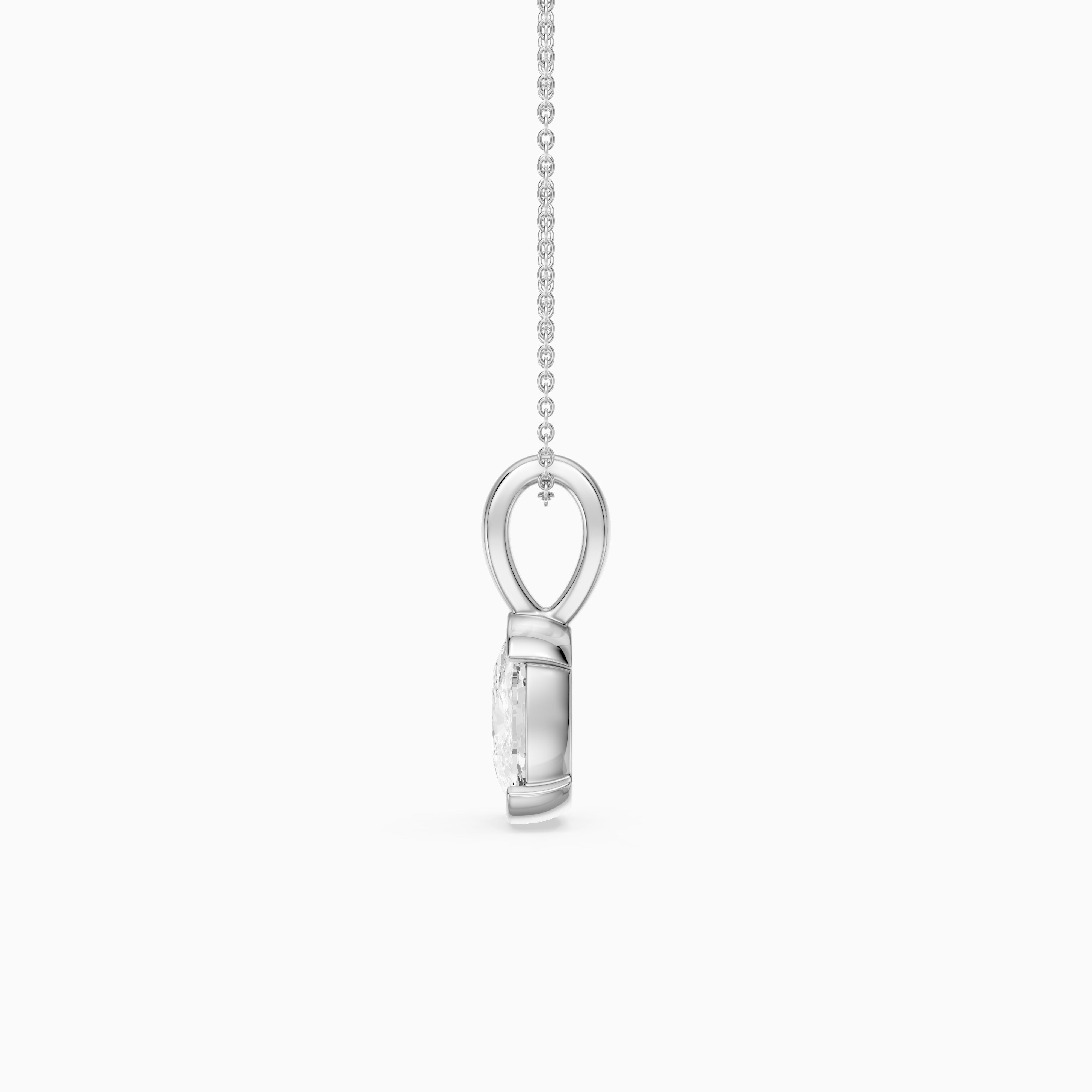 Raya Elongated Cushion Half Bezel Lab Grown Diamond Pendant