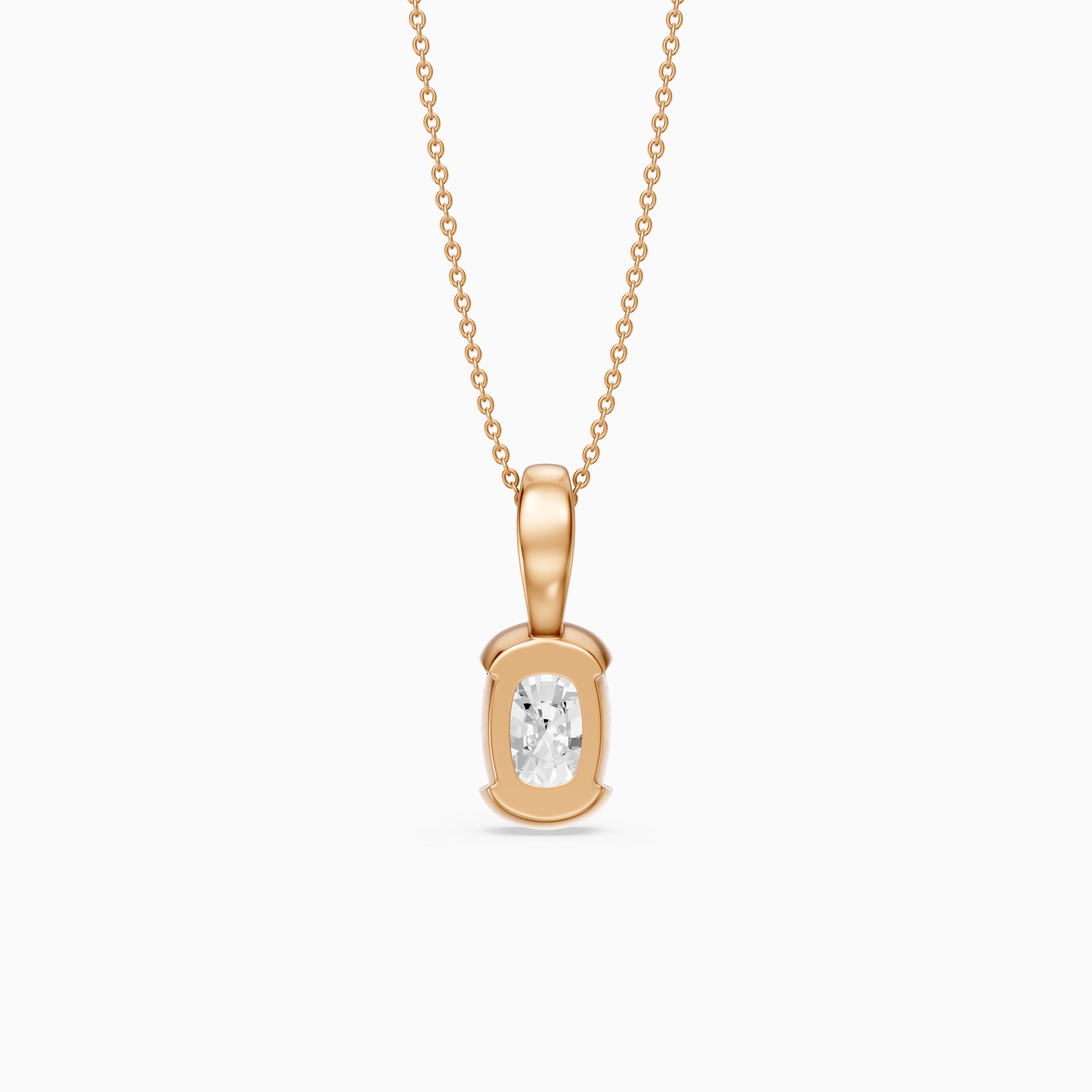 Raya Elongated Cushion Half Bezel Lab Grown Diamond Pendant