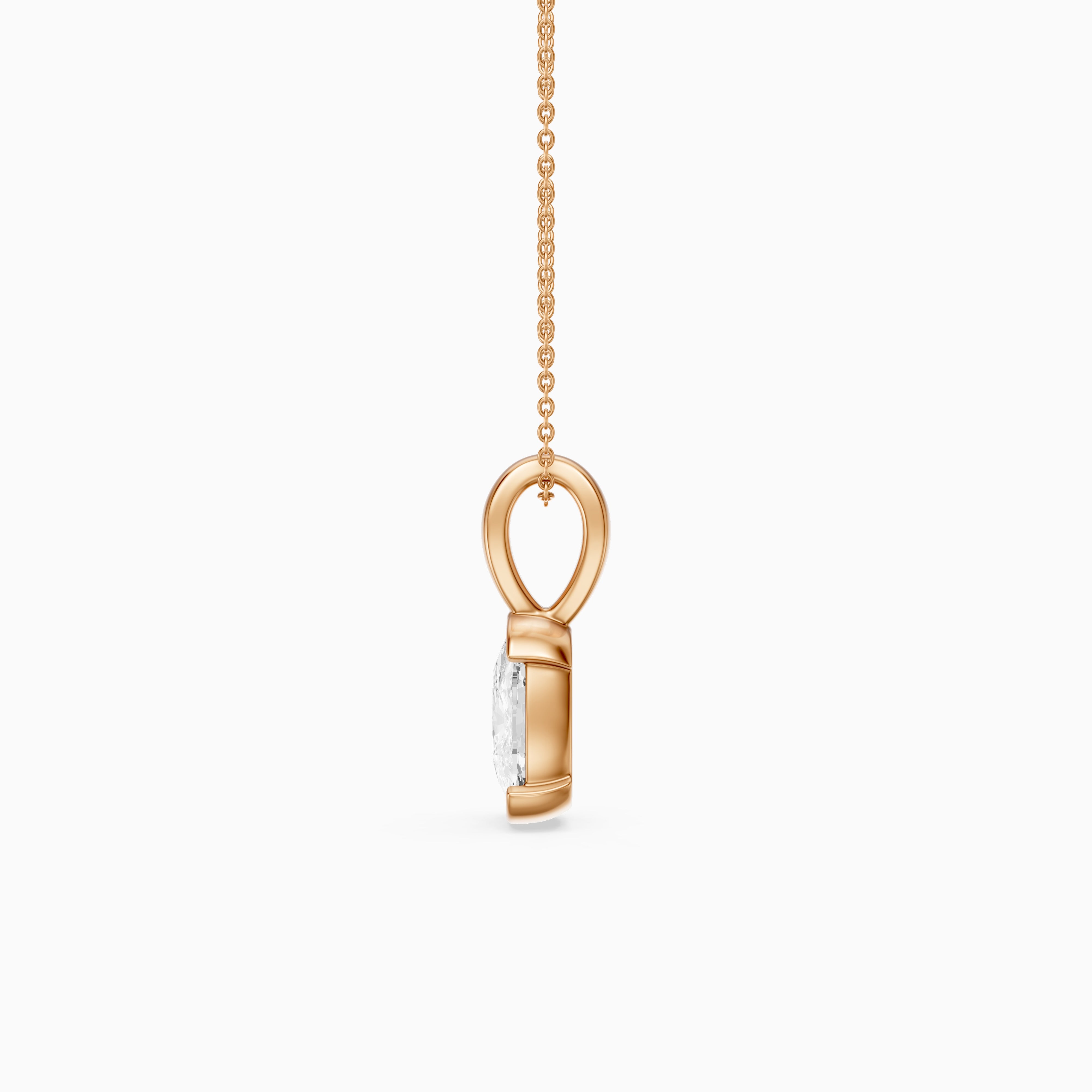Raya Elongated Cushion Half Bezel Lab Grown Diamond Pendant