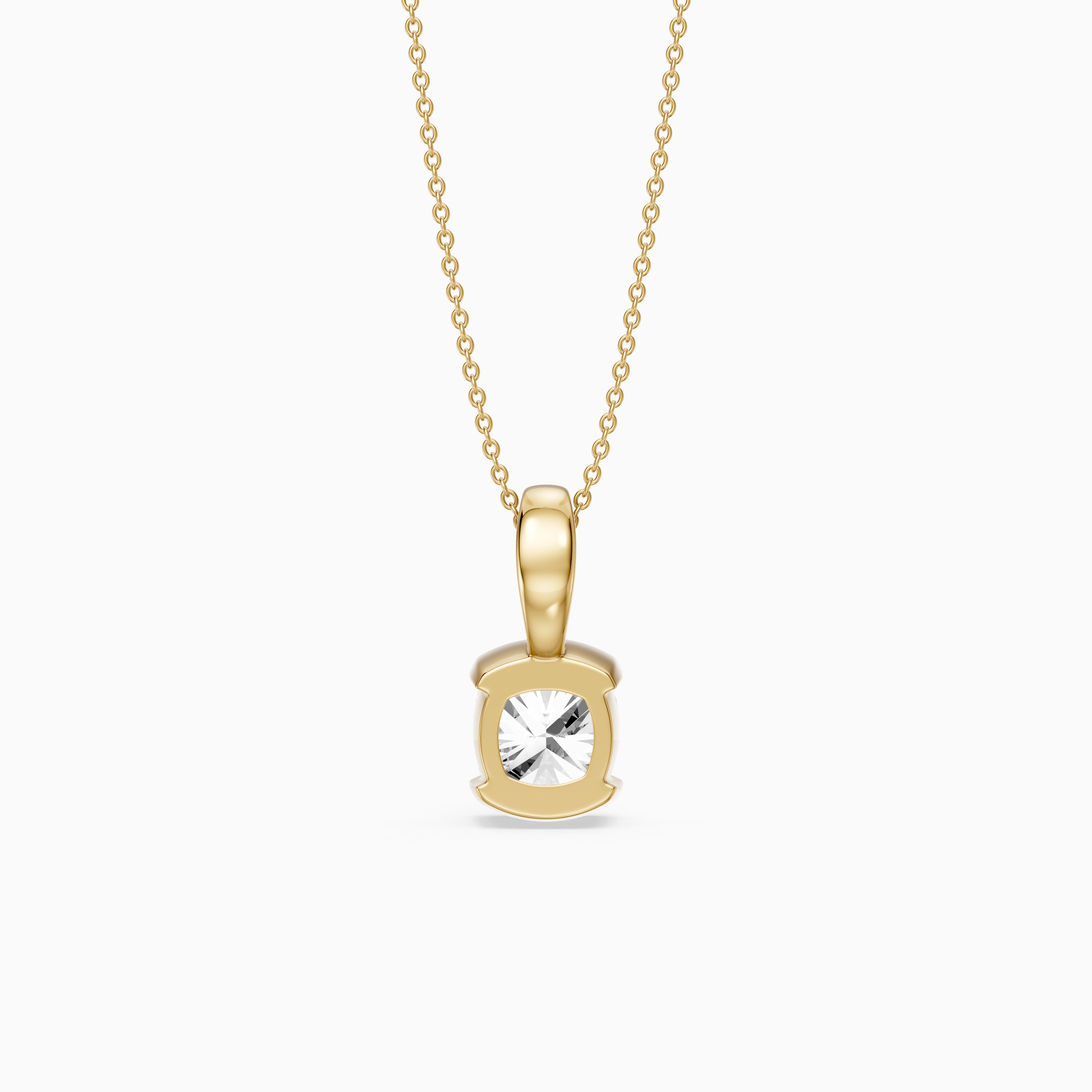 Giorgia Cushion Lab Grown Diamond Half Bezel Solitaire Pendant