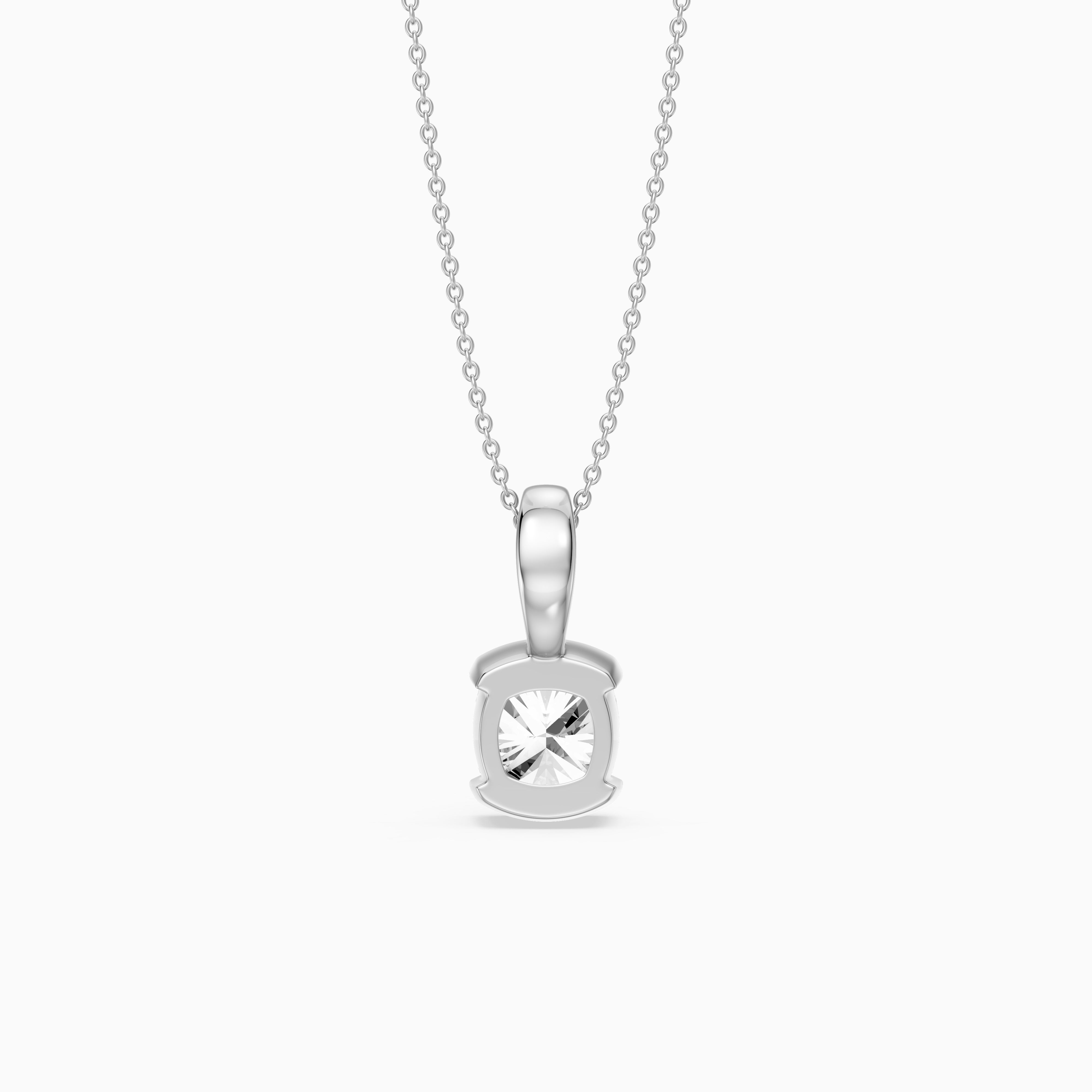 Giorgia Cushion Lab Grown Diamond Half Bezel Solitaire Pendant