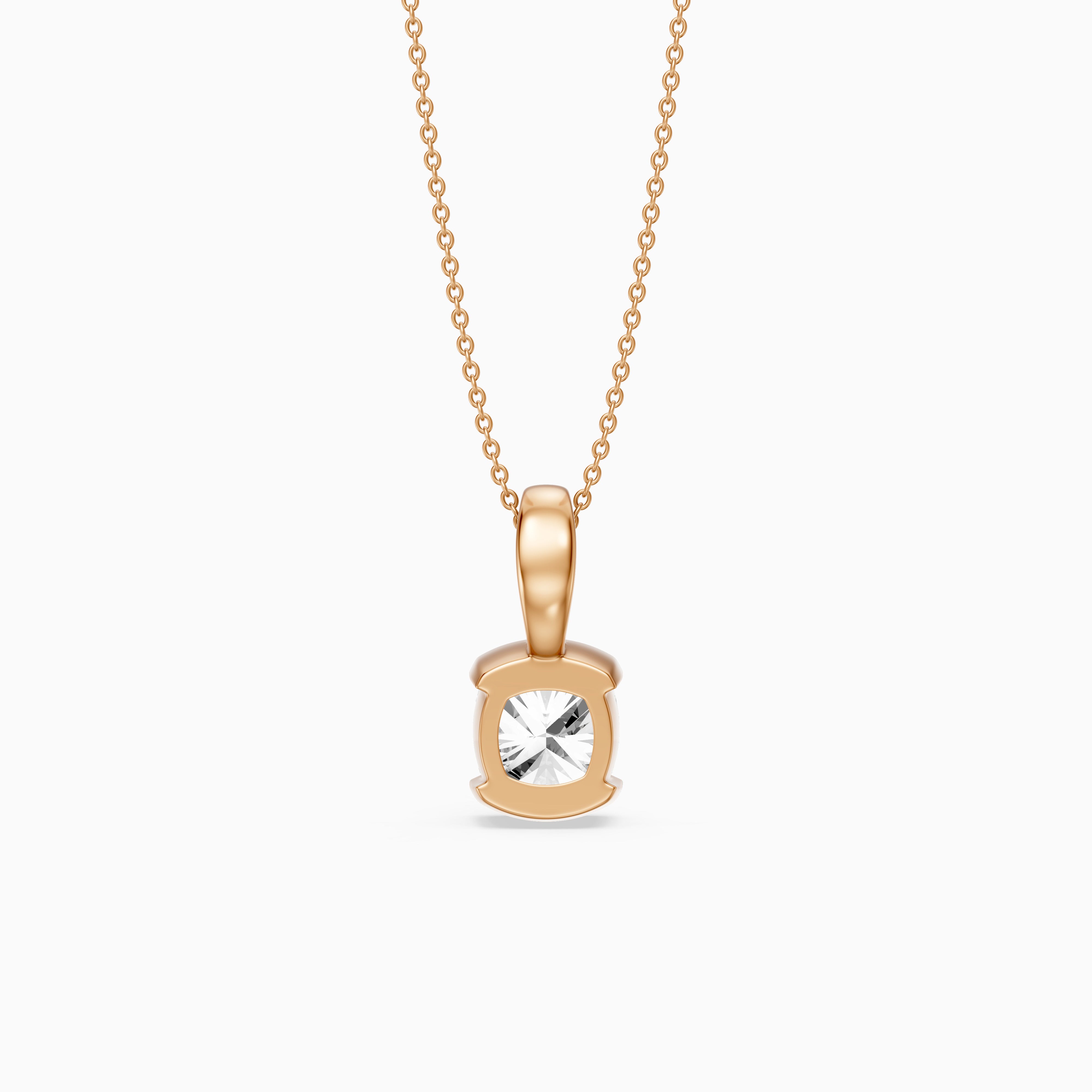 Giorgia Cushion Lab Grown Diamond Half Bezel Solitaire Pendant