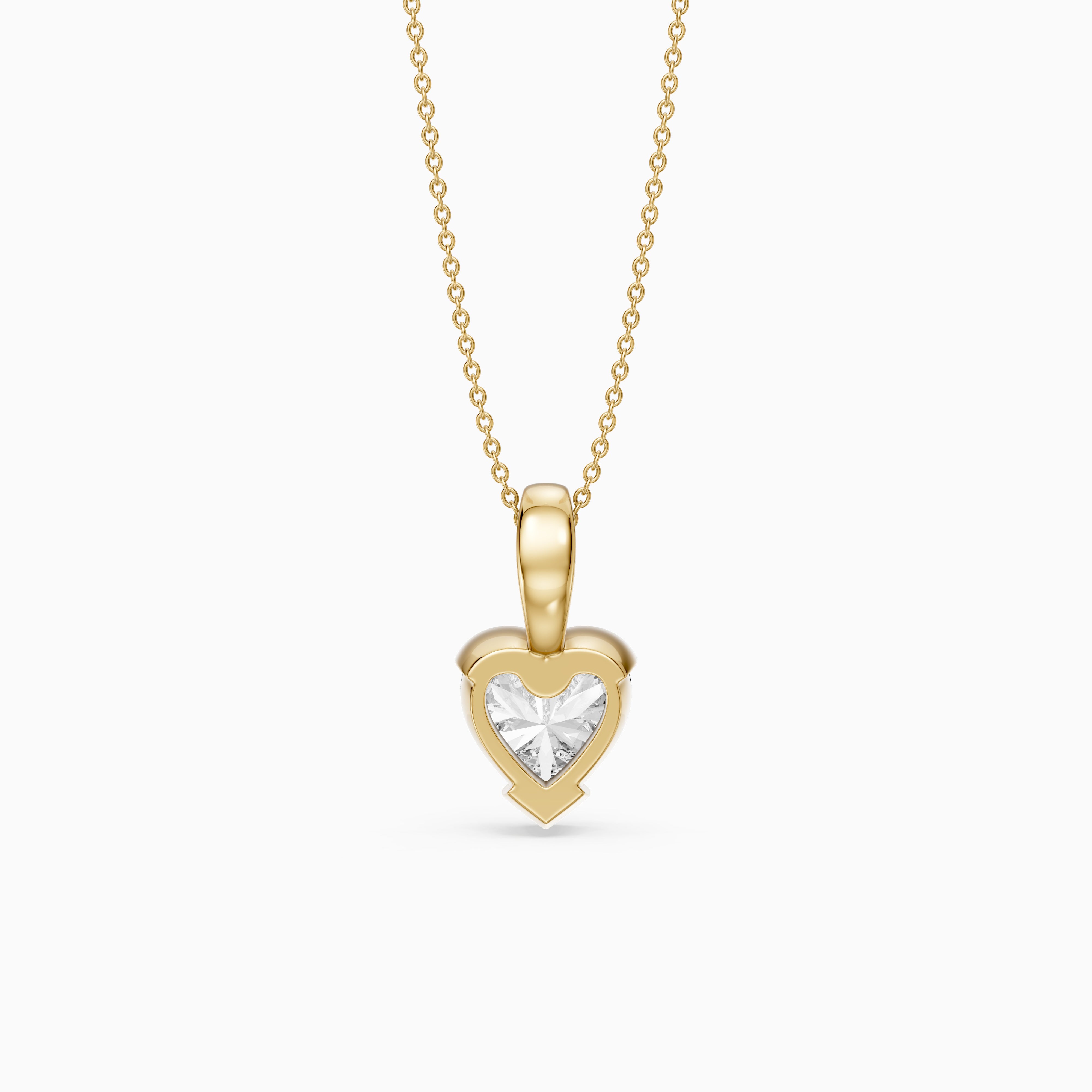 Jordyn Heart Shape Lab Grown Diamond Half Bezel Pendant