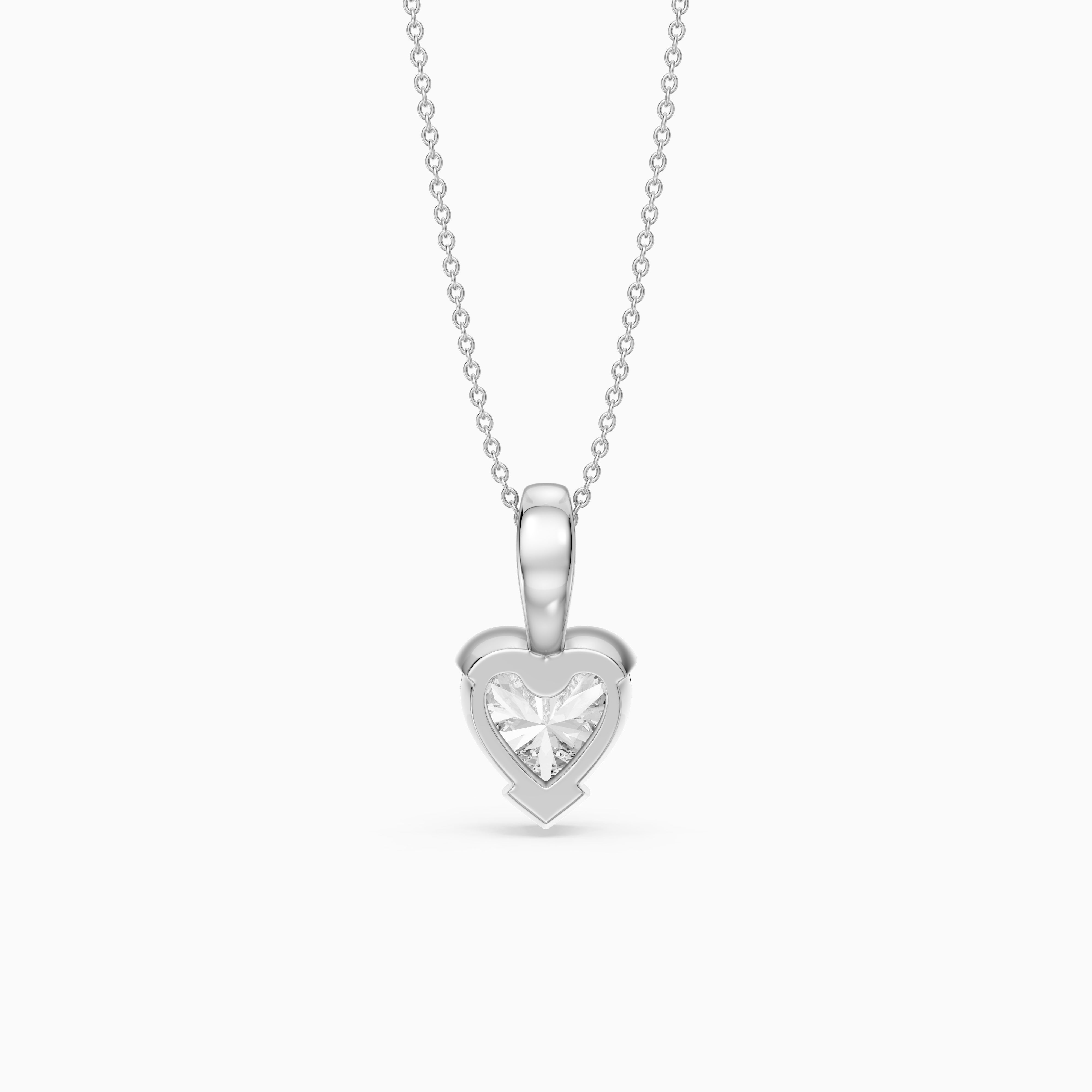 Jordyn Heart Shape Lab Grown Diamond Half Bezel Pendant