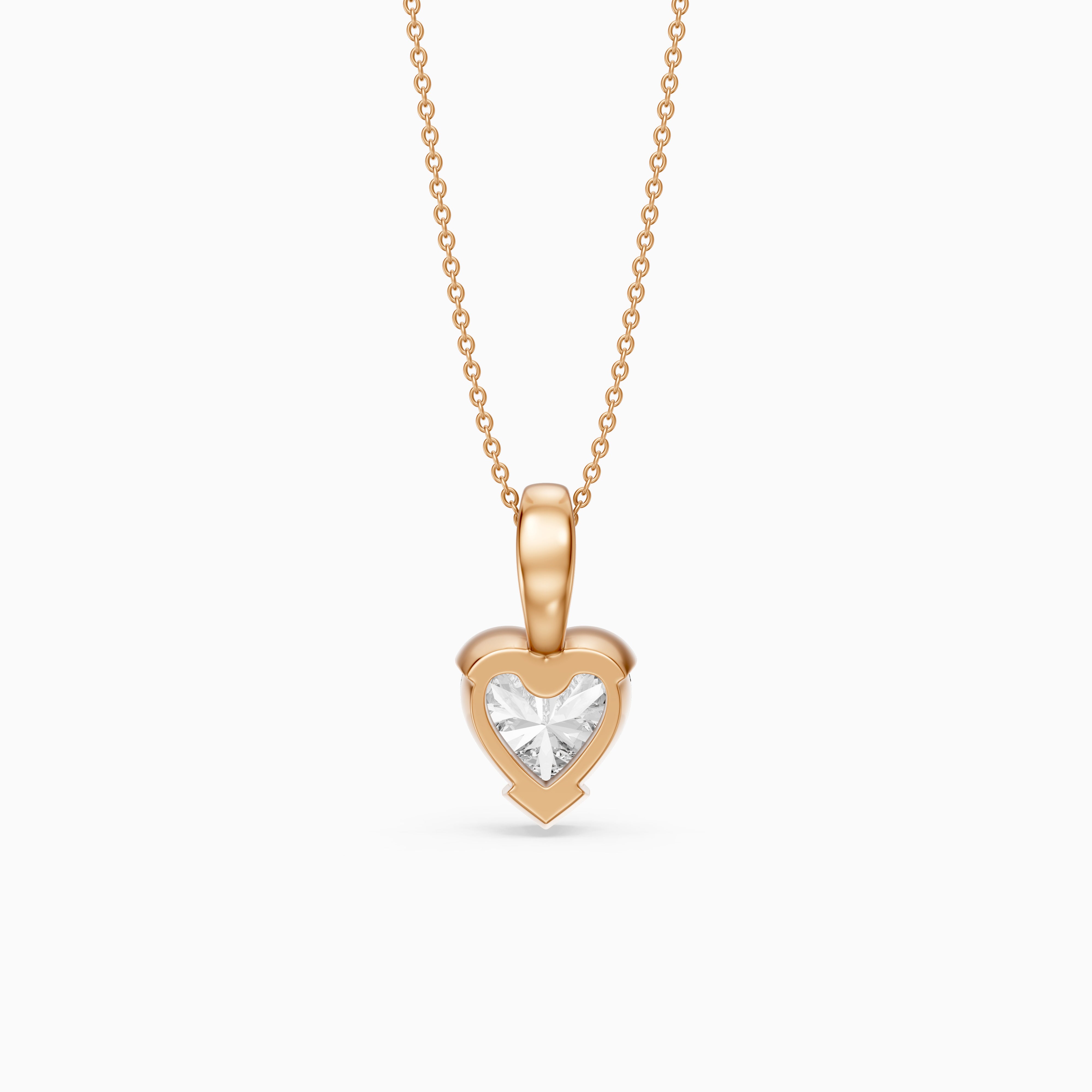 Jordyn Heart Shape Lab Grown Diamond Half Bezel Pendant