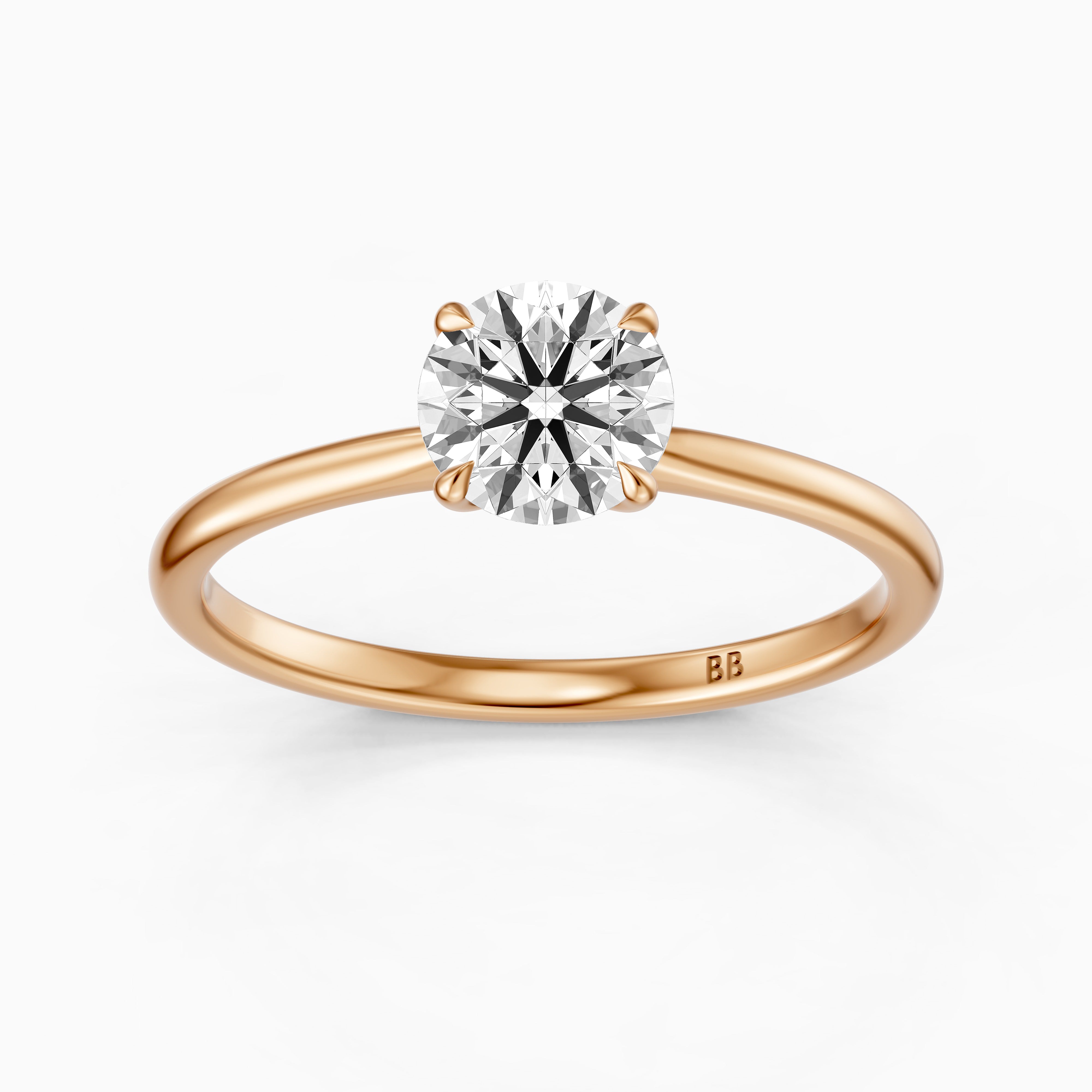 Carmen 4 Prong Round Cut Solitaire Moissanite Diamond Ring