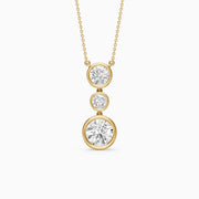Esmeralda Three Stone Round Bezel Lab Grown Diamond Pendant