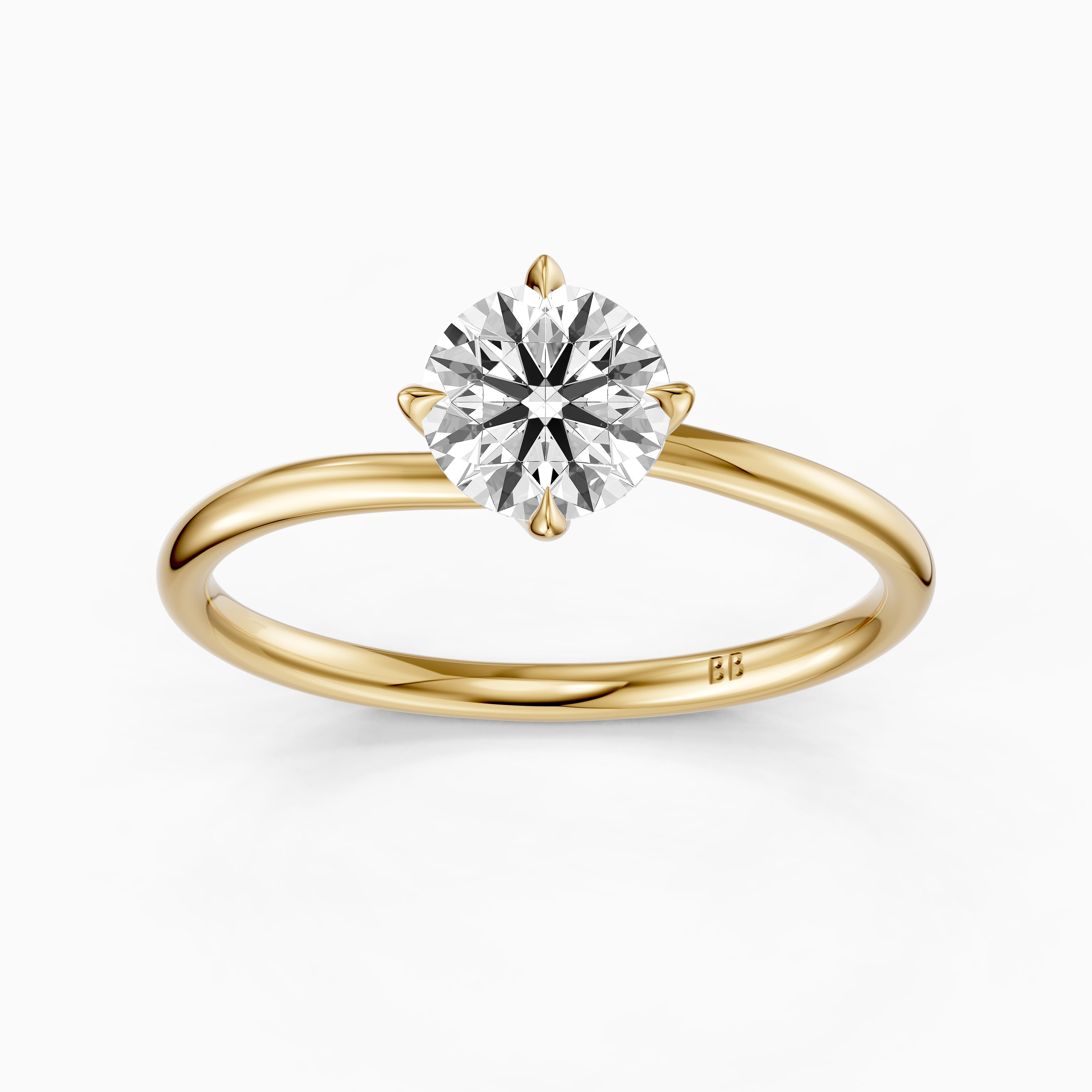 Nellie Round Cut Solitaire Moissanite Diamond Engagement Ring