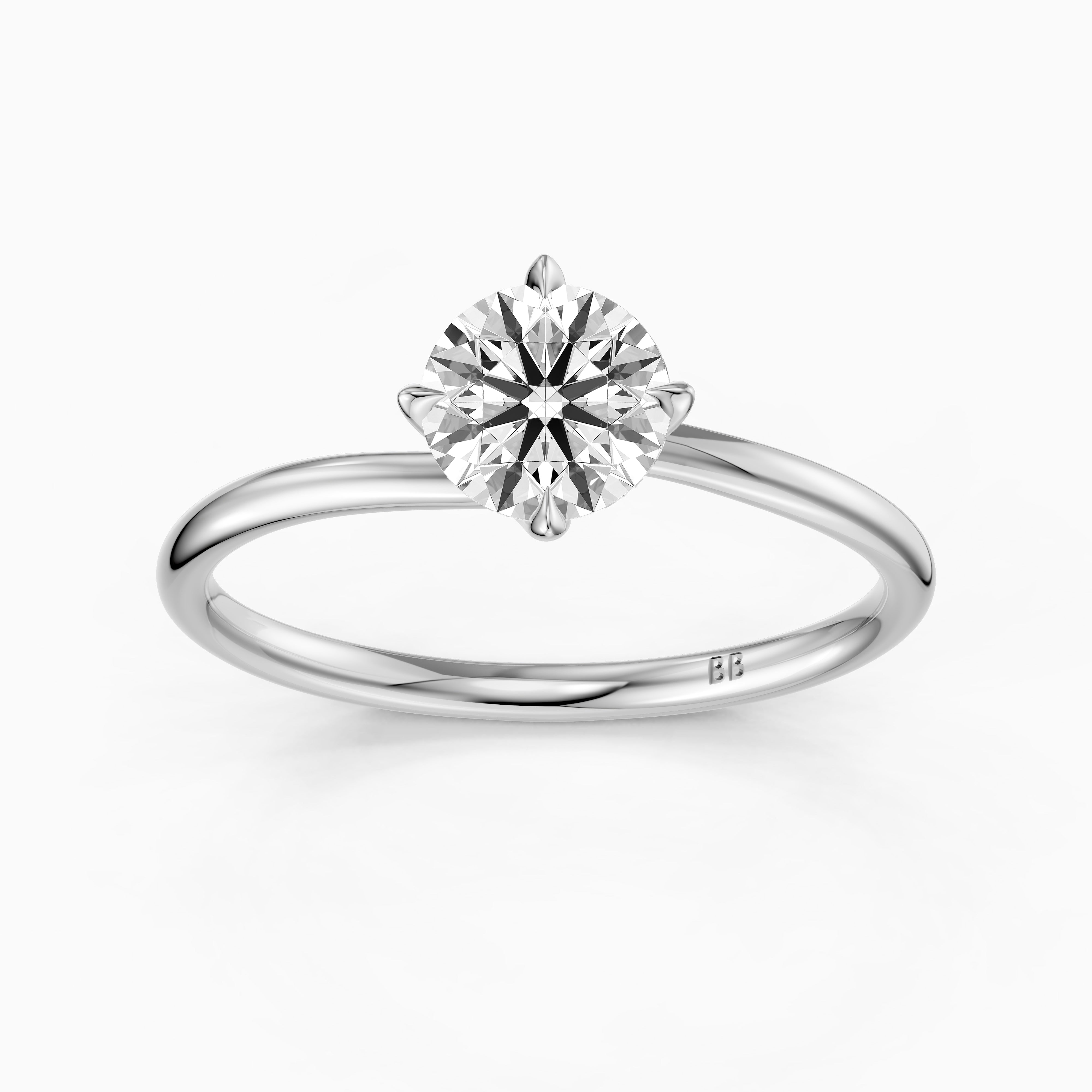 Nellie Round Cut Solitaire Moissanite Diamond Engagement Ring