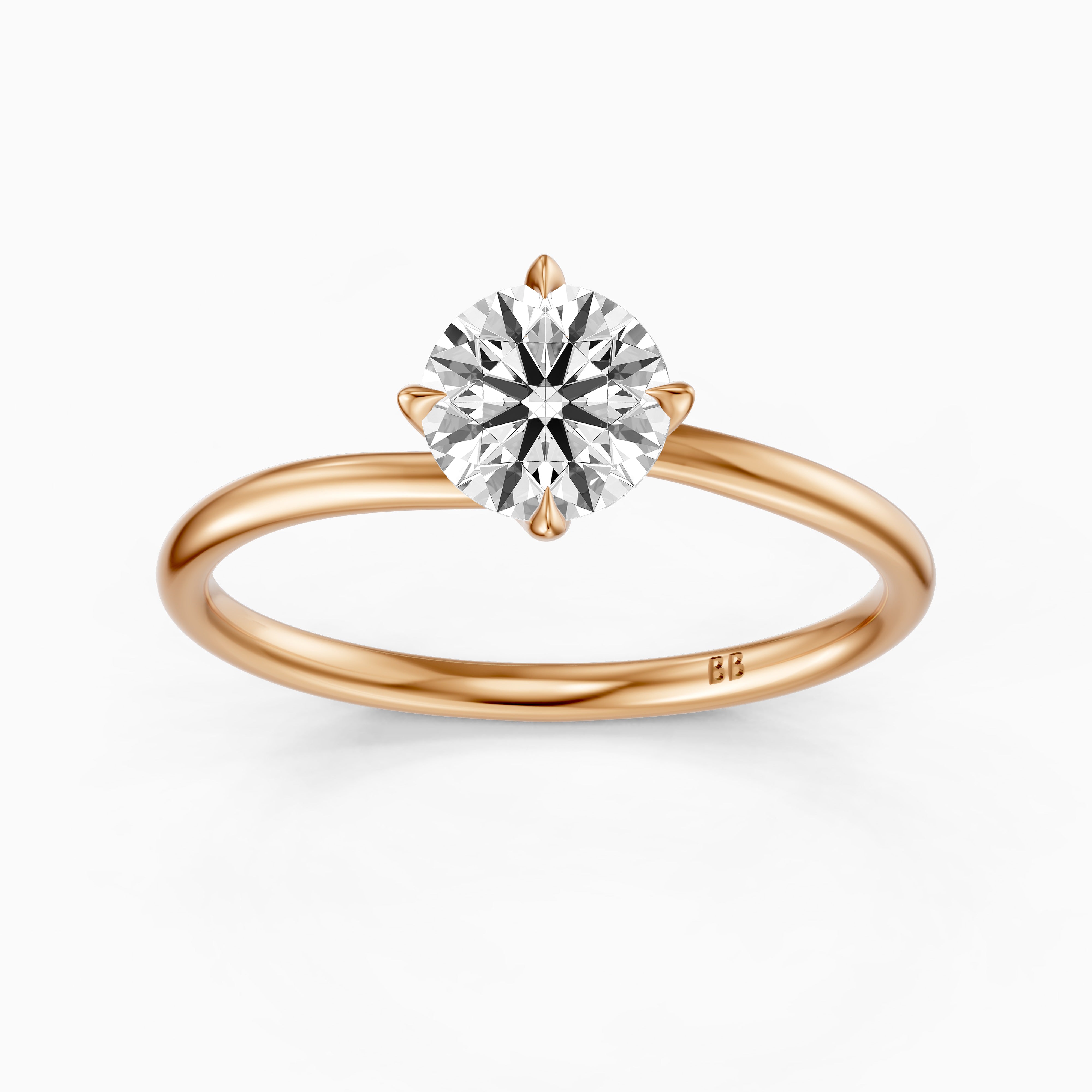 Nellie Round Cut Solitaire Moissanite Diamond Engagement Ring