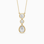 Anya Pear Shape and Round Bezel Drop Lab Grown Diamond Pendant