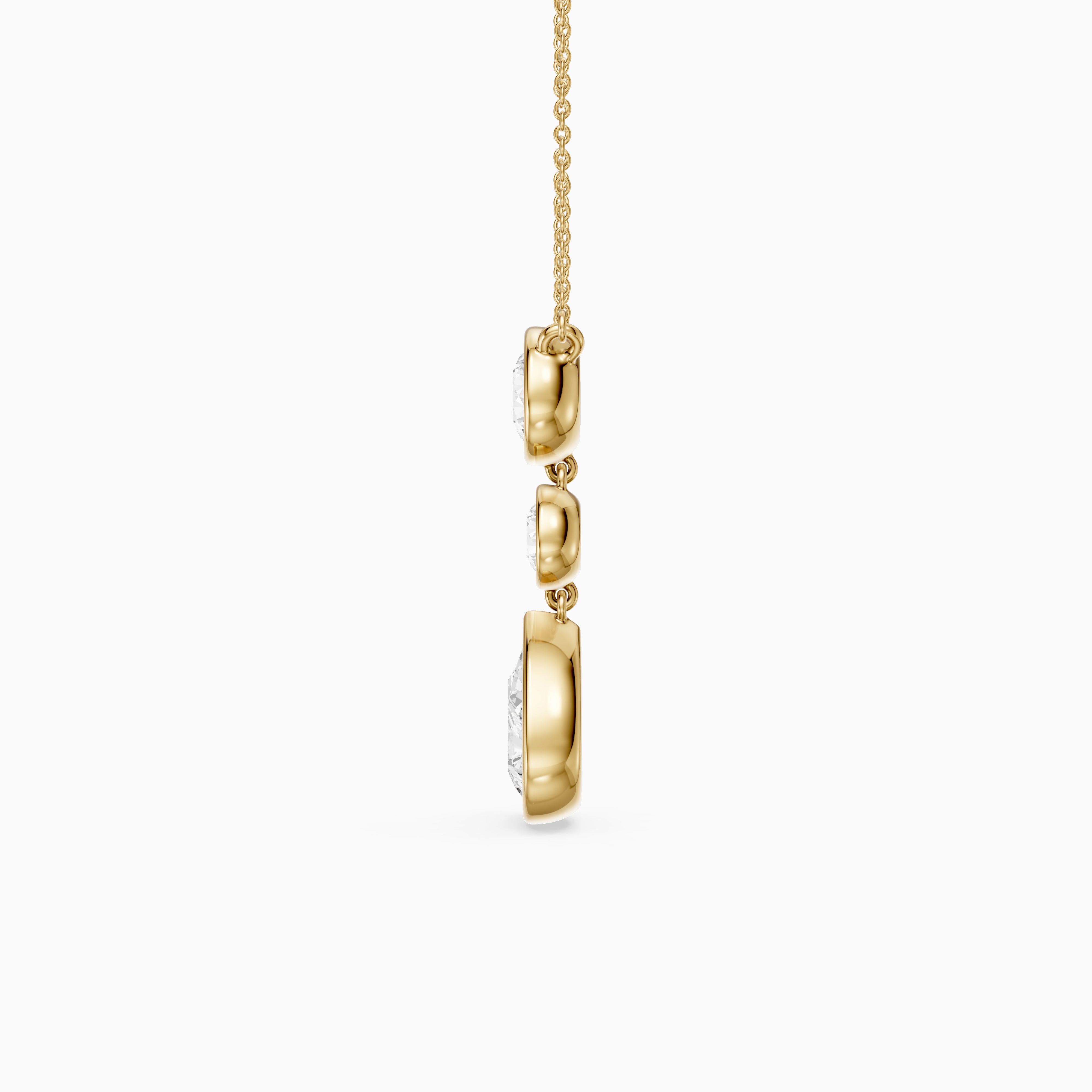 Anya Pear Shape and Round Bezel Drop Lab Grown Diamond Pendant
