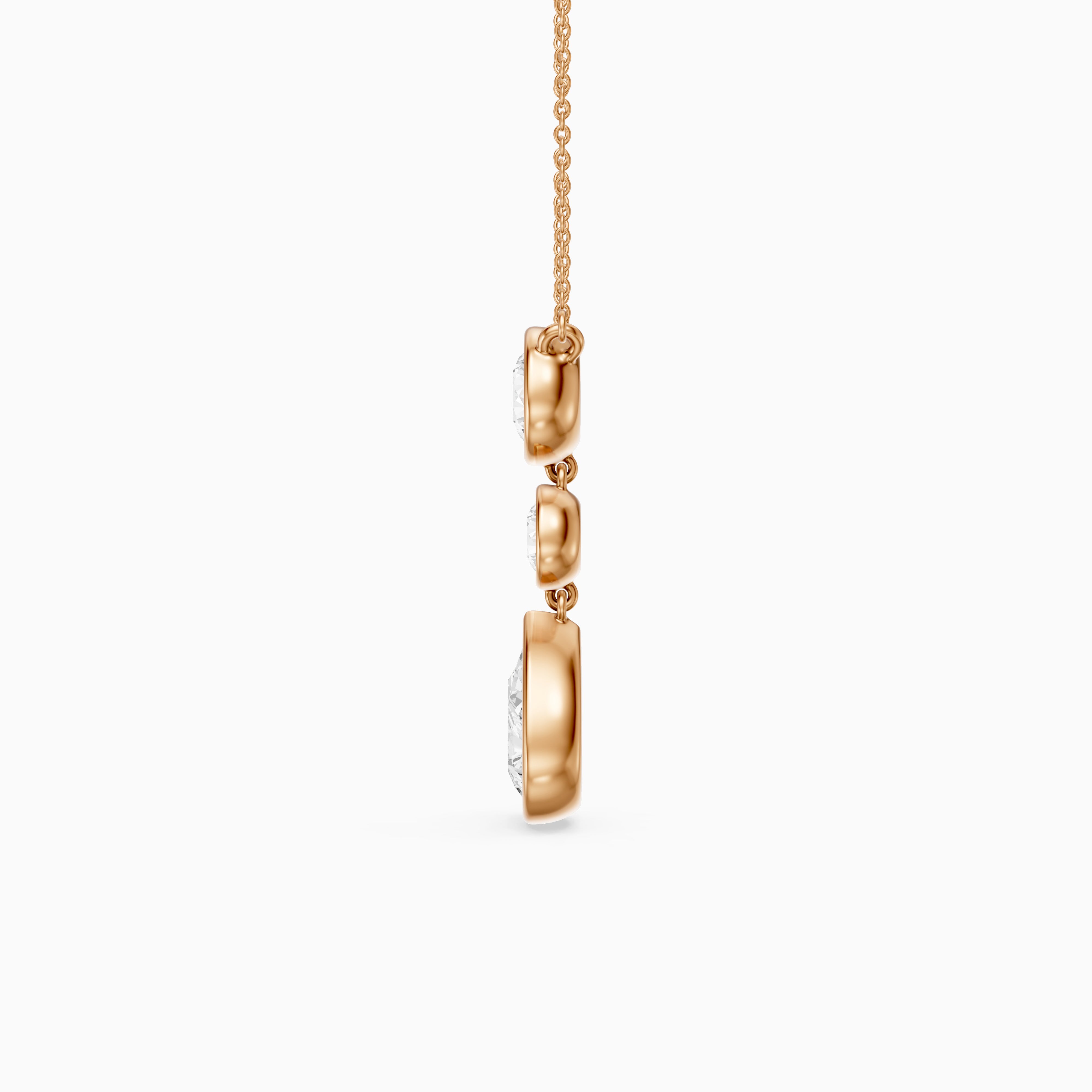 Anya Pear Shape and Round Bezel Drop Lab Grown Diamond Pendant