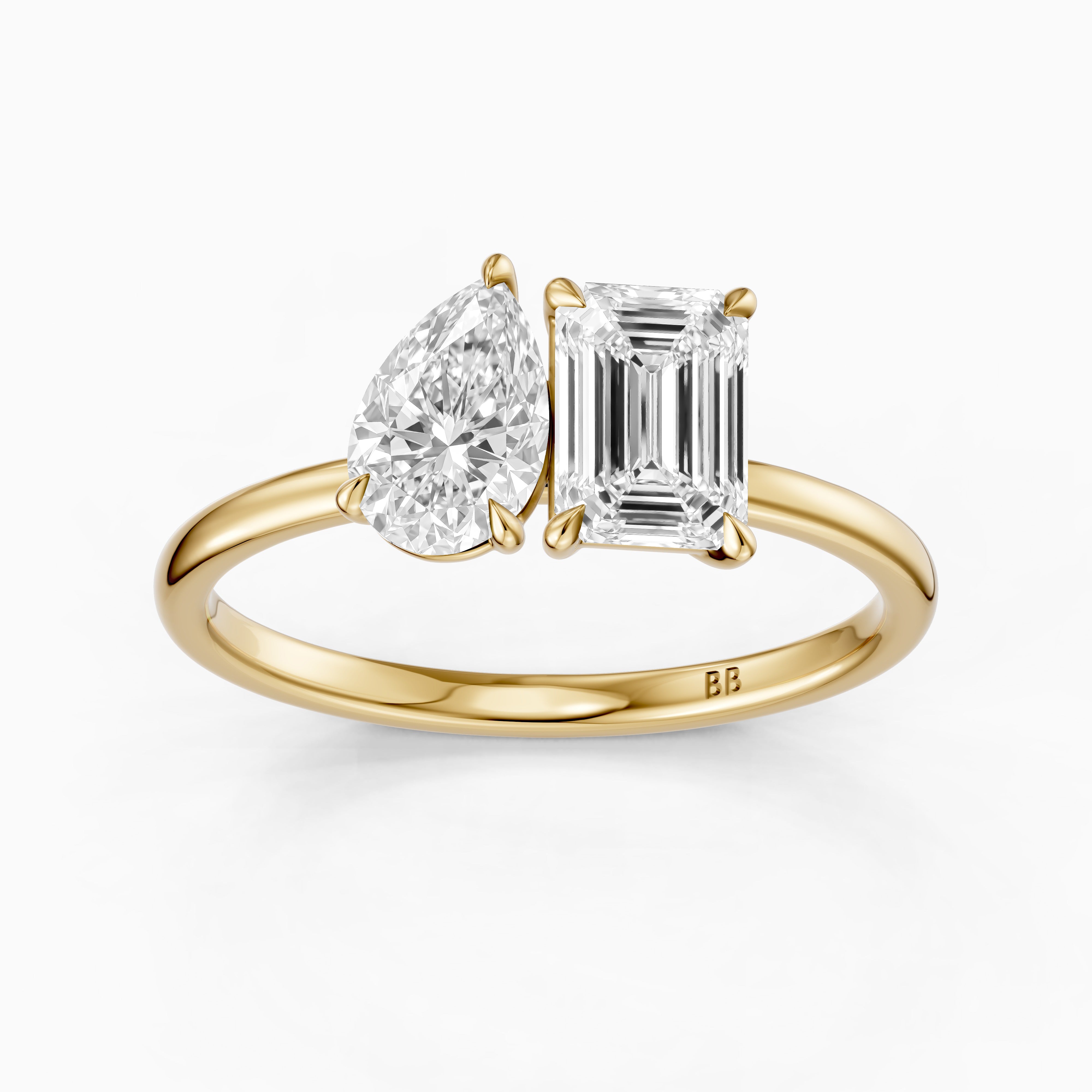 Payton Toi Et Moi Engagement Ring With Pear and Emerald Lab Grown Diamonds