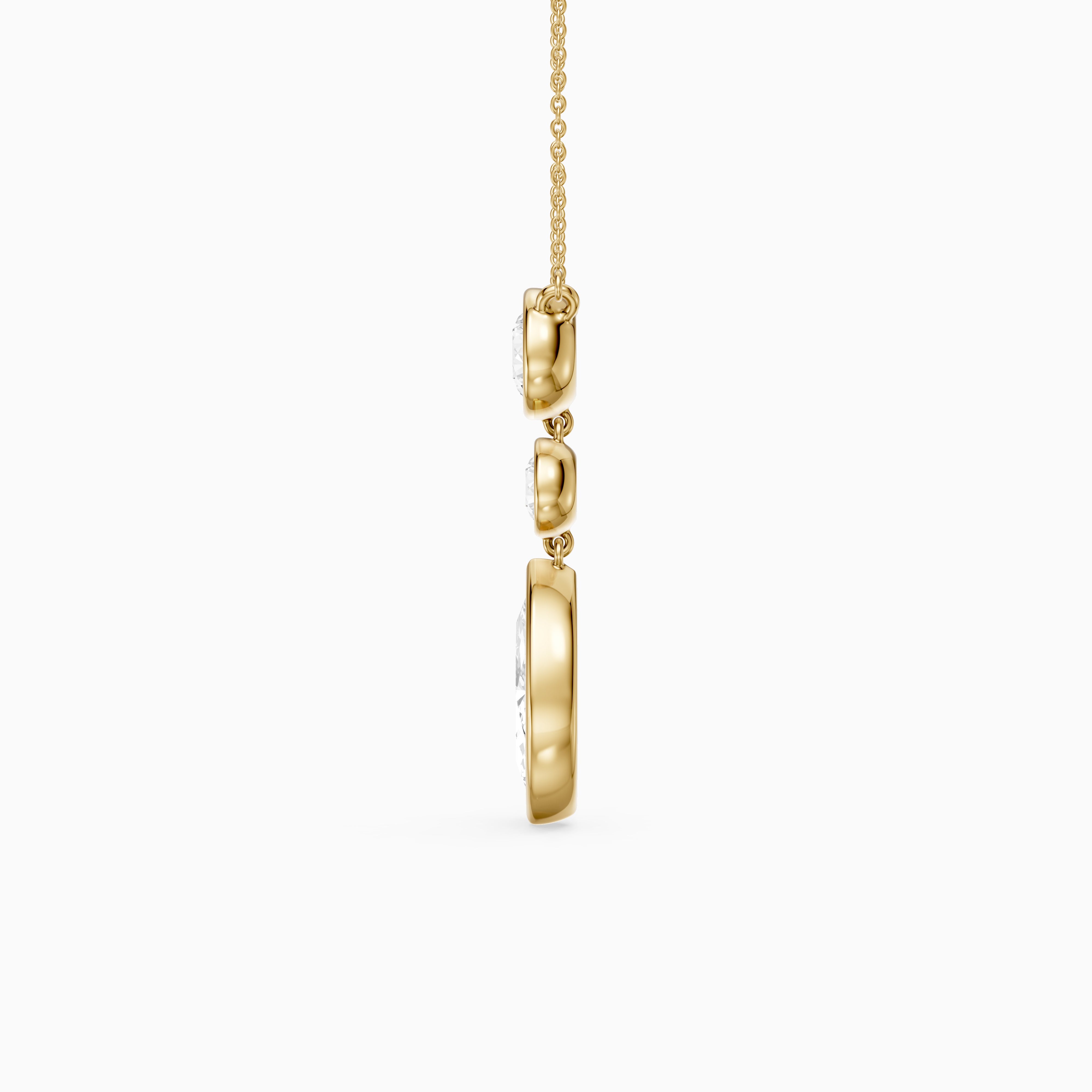 Astrid Marquise and Round Lab Grown Diamond Bezel Drop Pendant