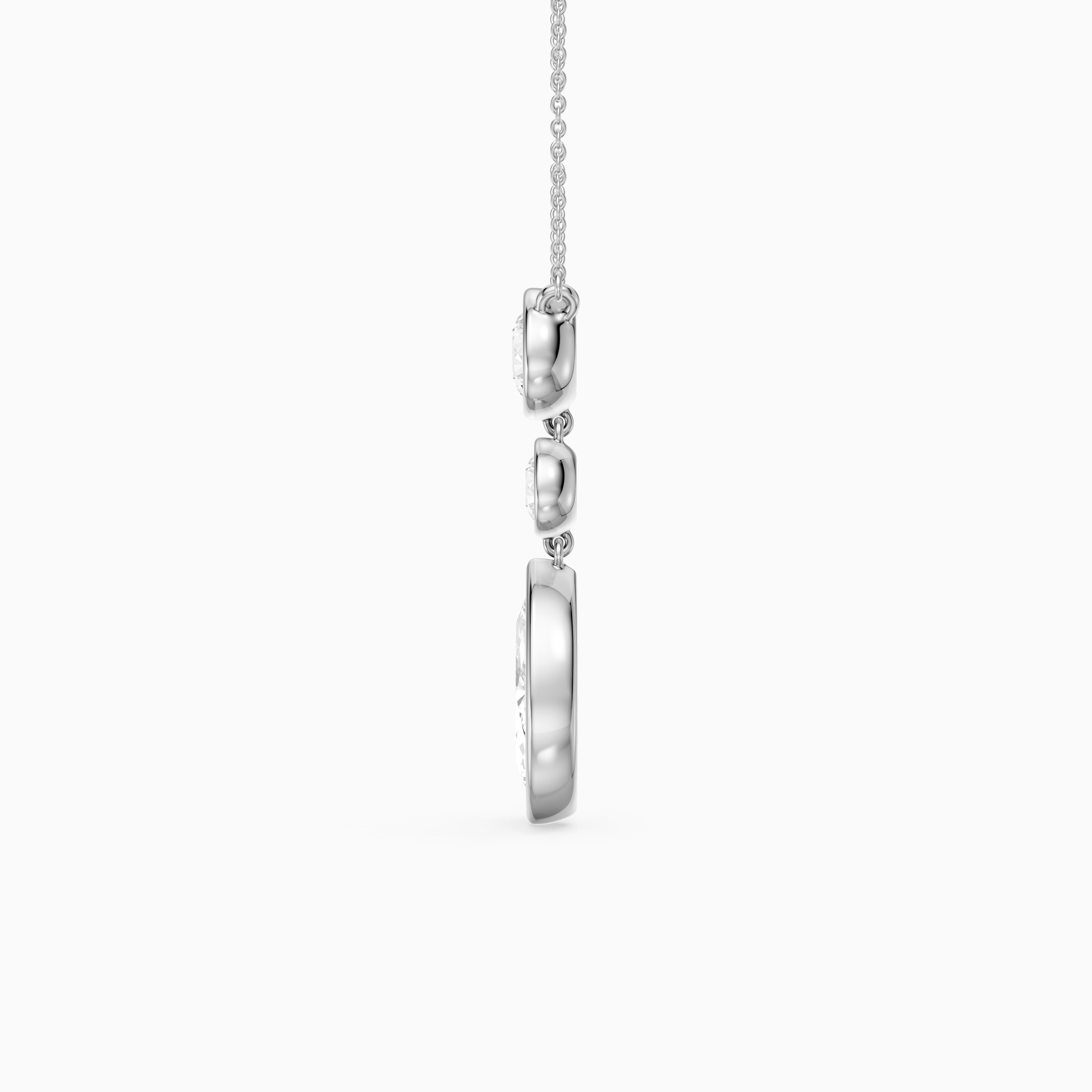 Astrid Marquise and Round Lab Grown Diamond Bezel Drop Pendant