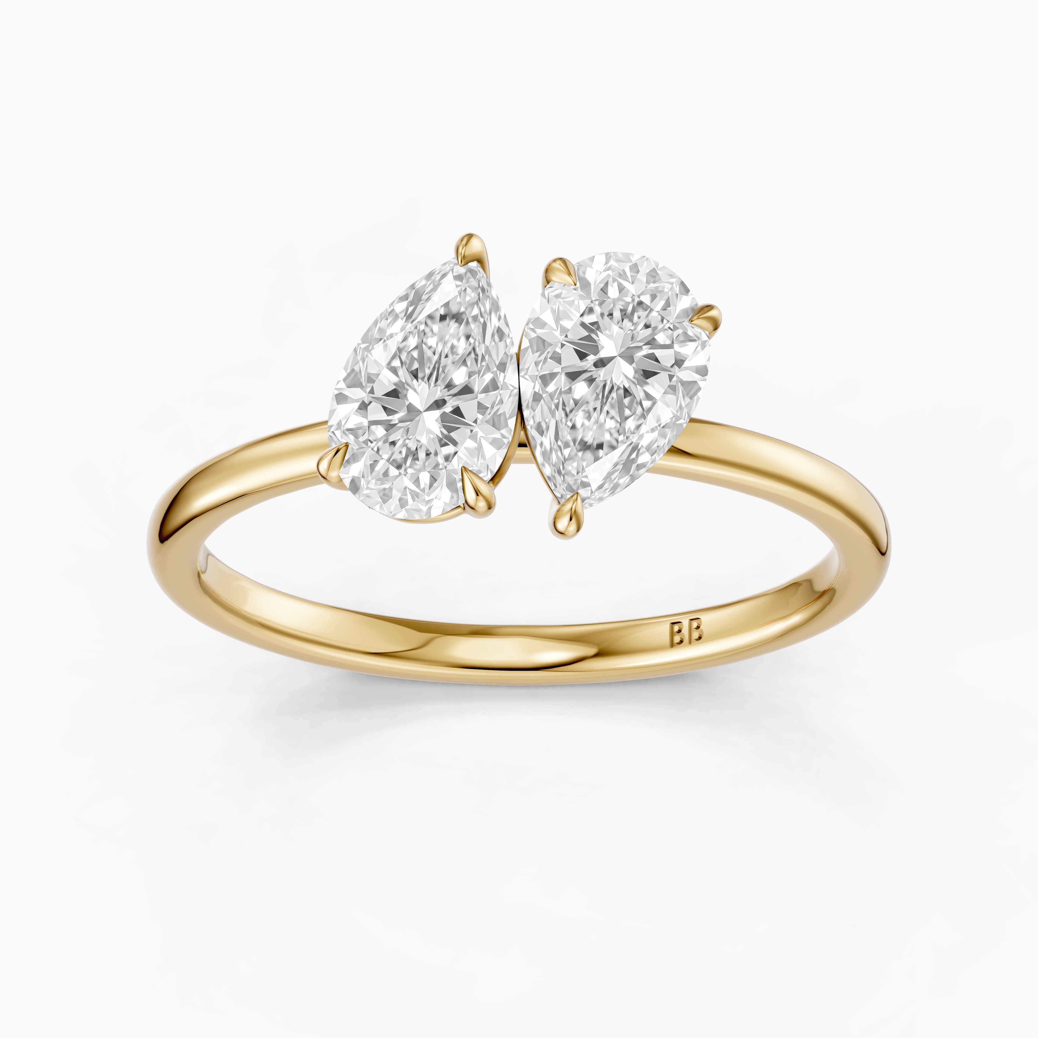 Berlyn Toi Et Moi Engagement Ring With Both Pear Lab Grown Diamonds